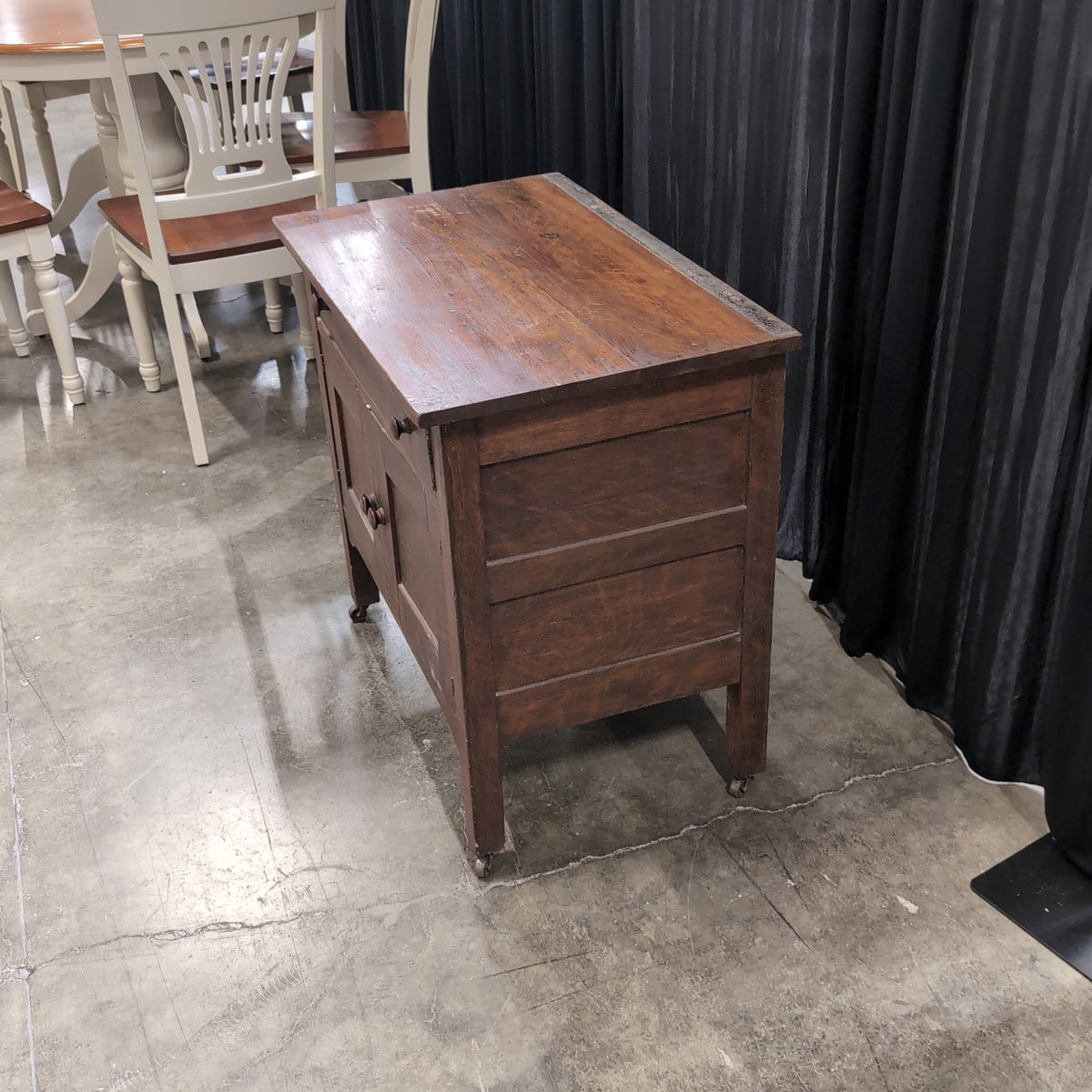 Rustic Dark Wood Buffet with Cabinet Doors