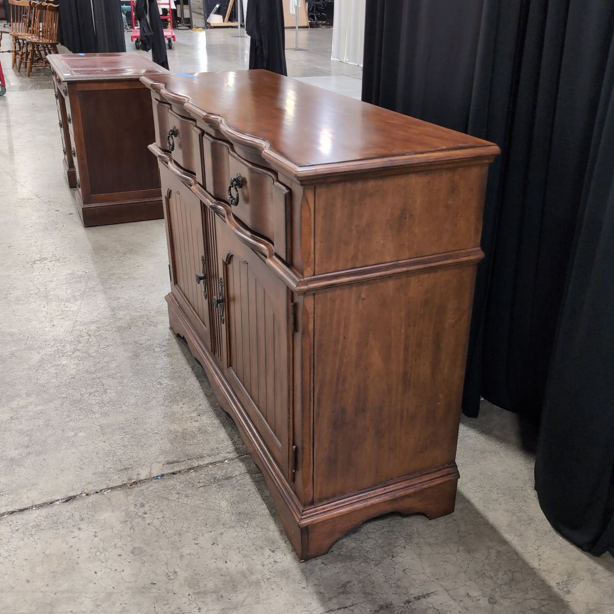 French Provincial Style Wood Buffet in Dark Wood