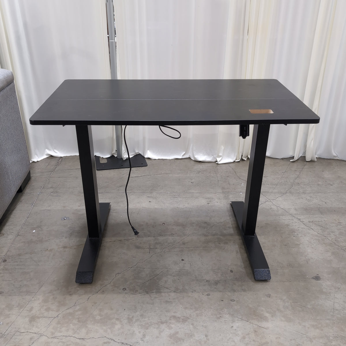 Black Adjustable Height Desk with Cable Management
