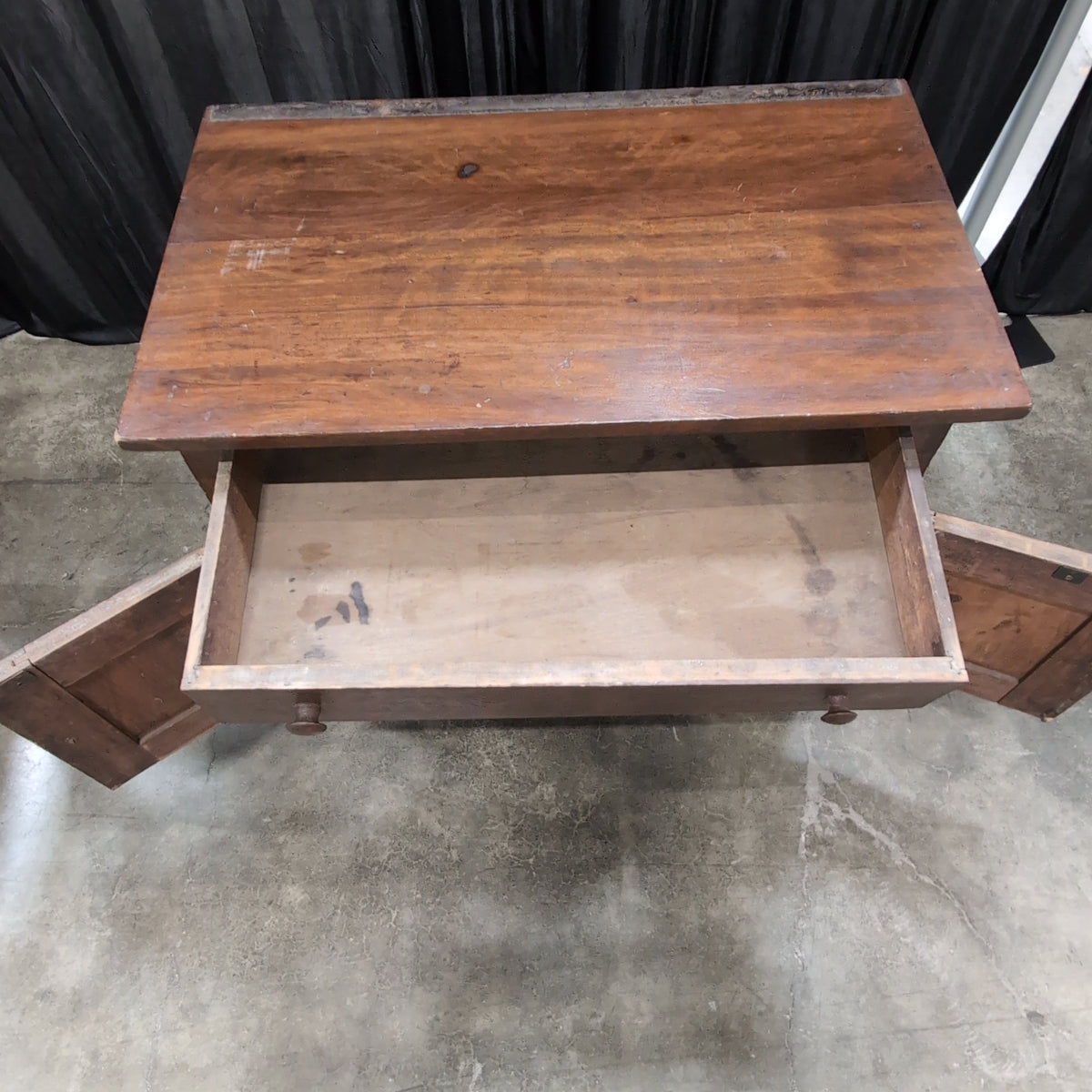 Rustic Dark Wood Buffet with Cabinet Doors