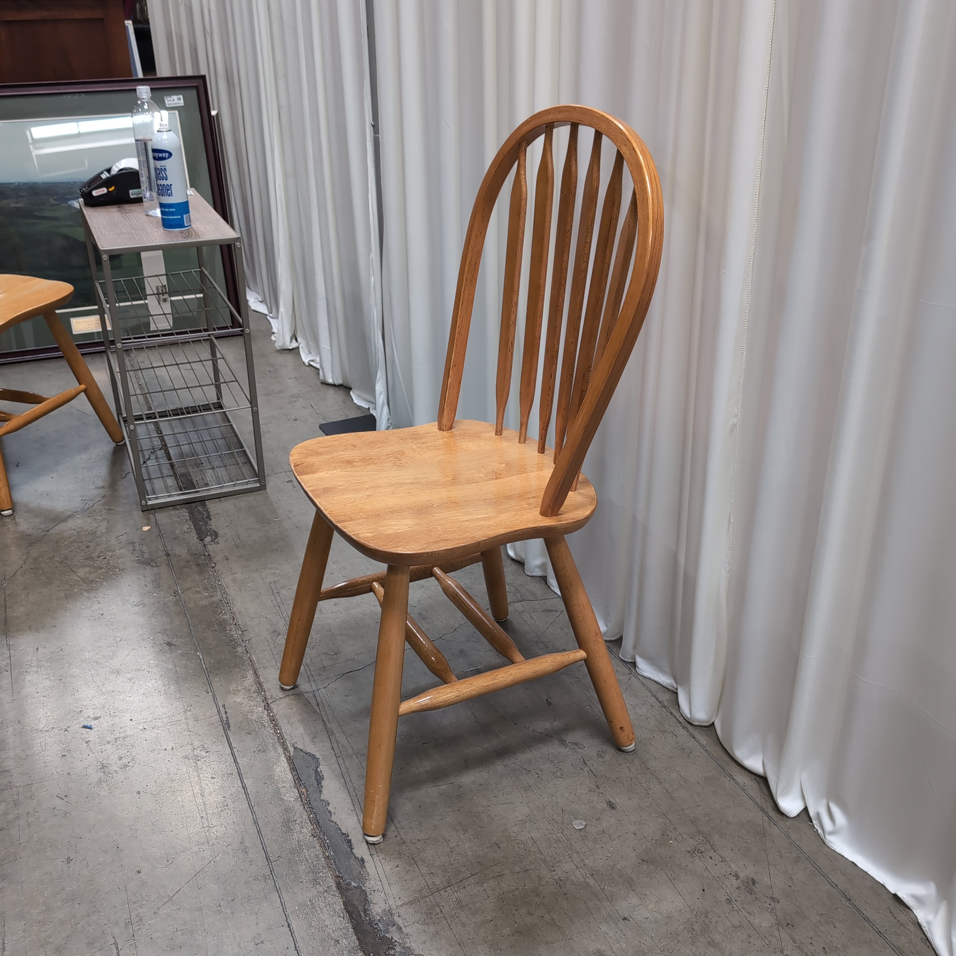 Natural Wood Spindle Back Dining Chair
