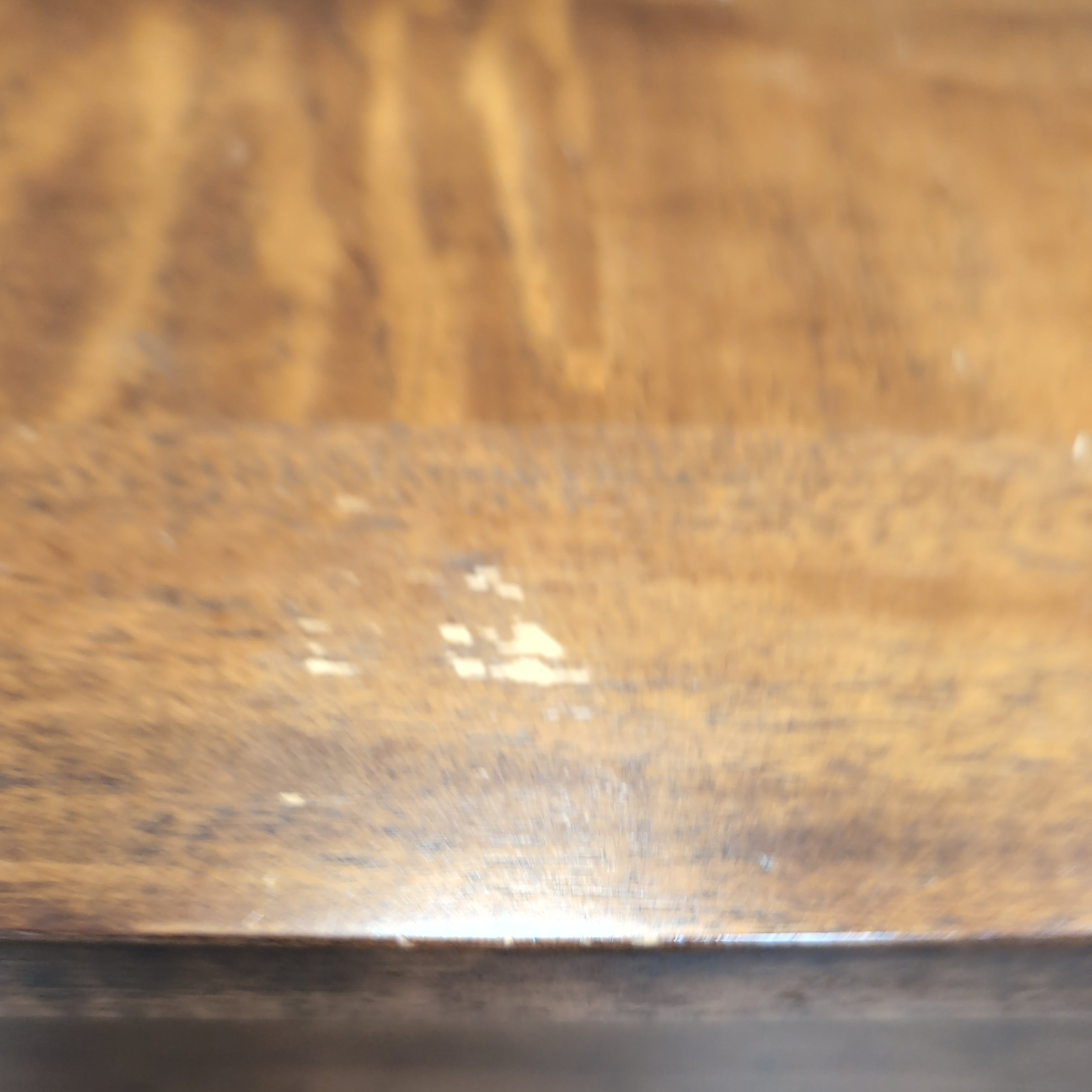 Warm Brown Wood Coffee Table with Geometric Veneer Top
