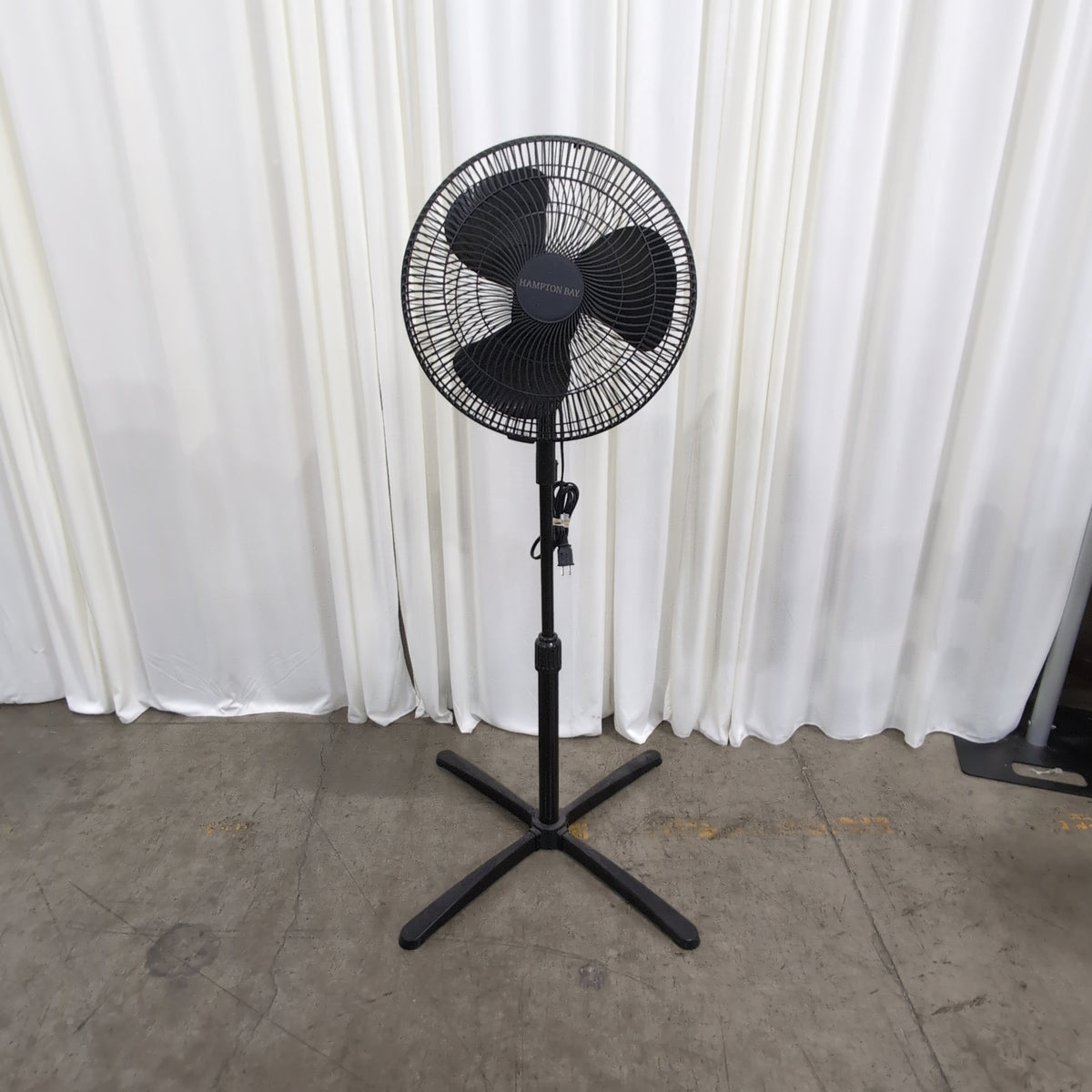 Black Hampton Bay Pedestal Fan