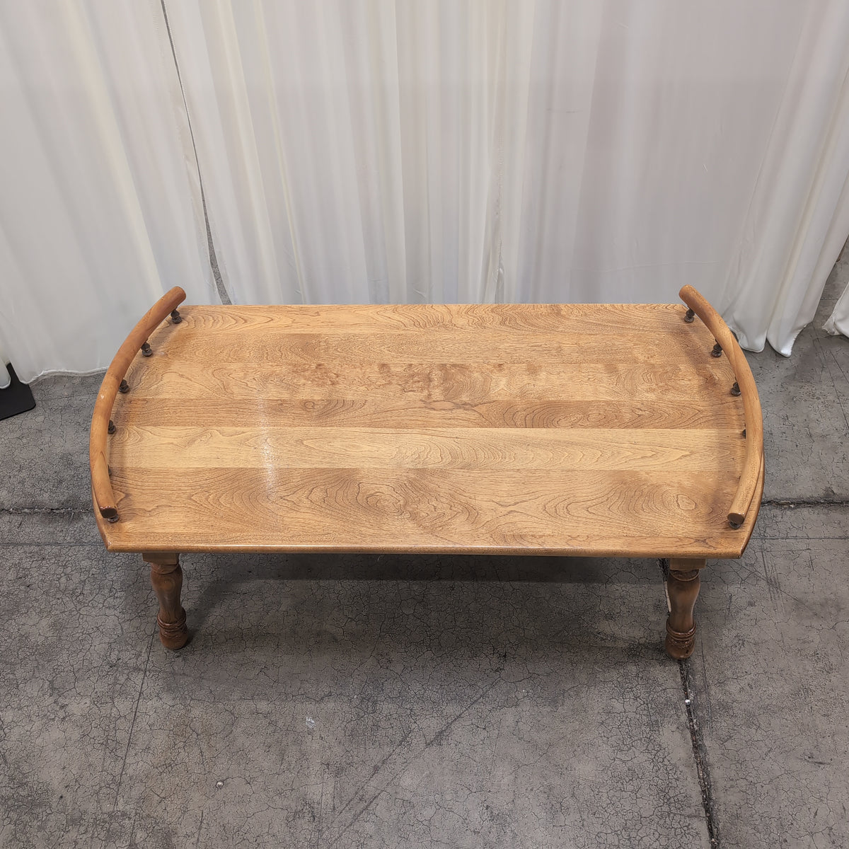 Natural Wood Coffee Table with Raised Edges