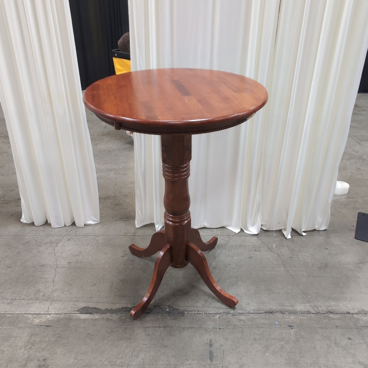 Brown Wood Round Pub Table with Rope Edge