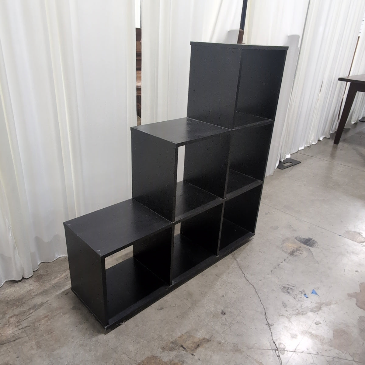 Modular Black Wood Cube Storage Bookcase