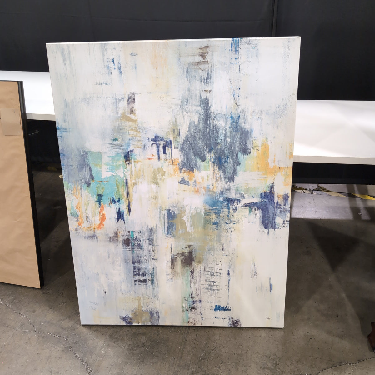Abstract Blue and Orange Contemporary Canvas Art