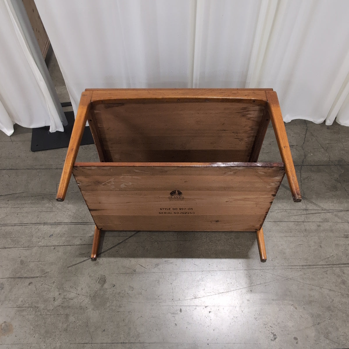 Brown Wood Two-Tier End Table