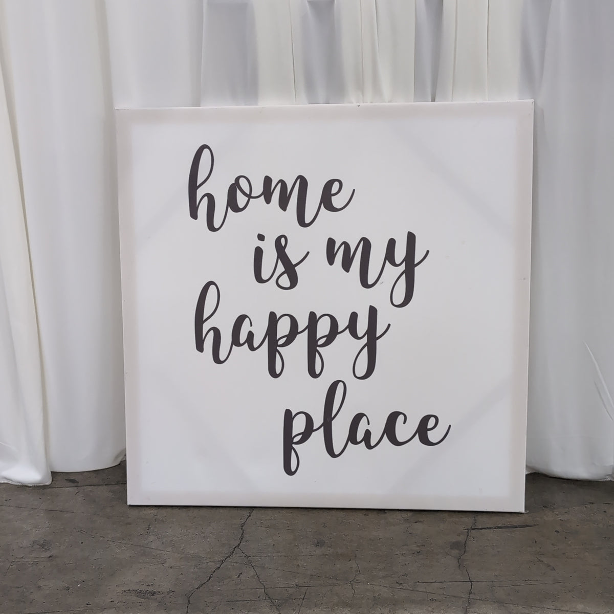 White Rectangular Wall Art with Script Text