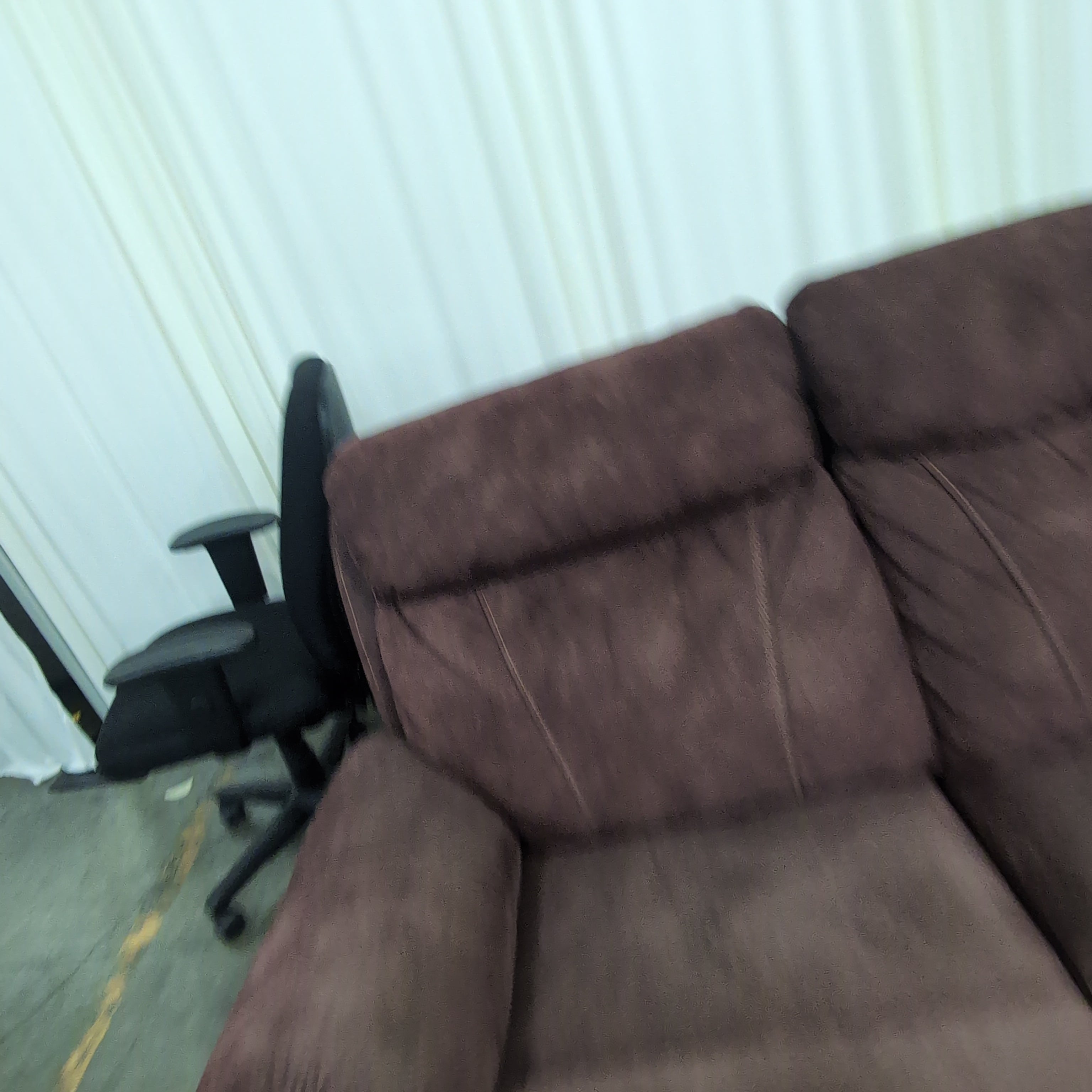 Burgundy Microsuede Three-Seat Reclining Couch