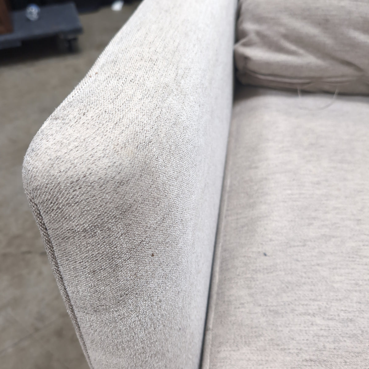 Minimalist Light Beige Woven Fabric Couch