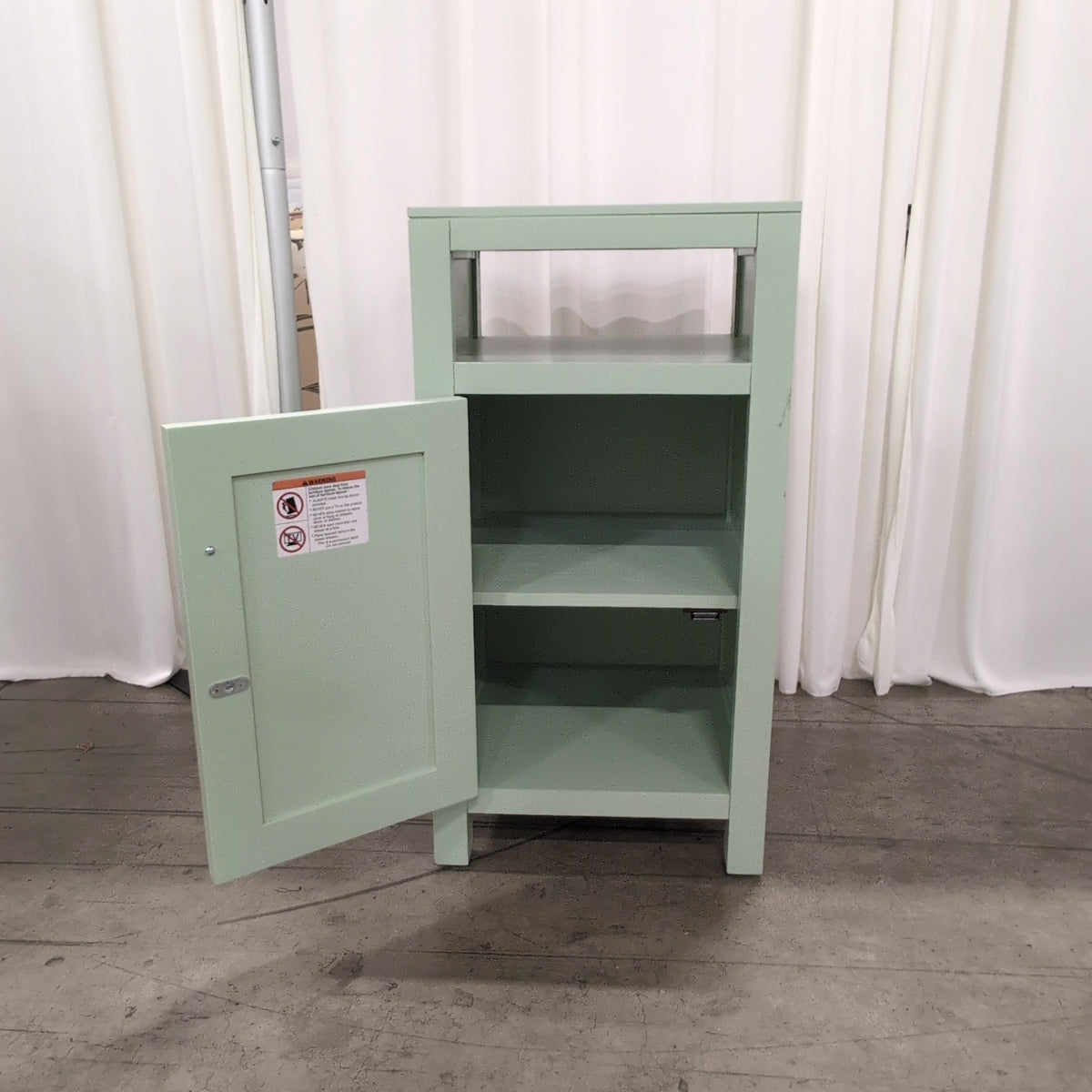 PT. Kayu Lima Utama Aqua Louvered Door Nightstand with Open Shelf