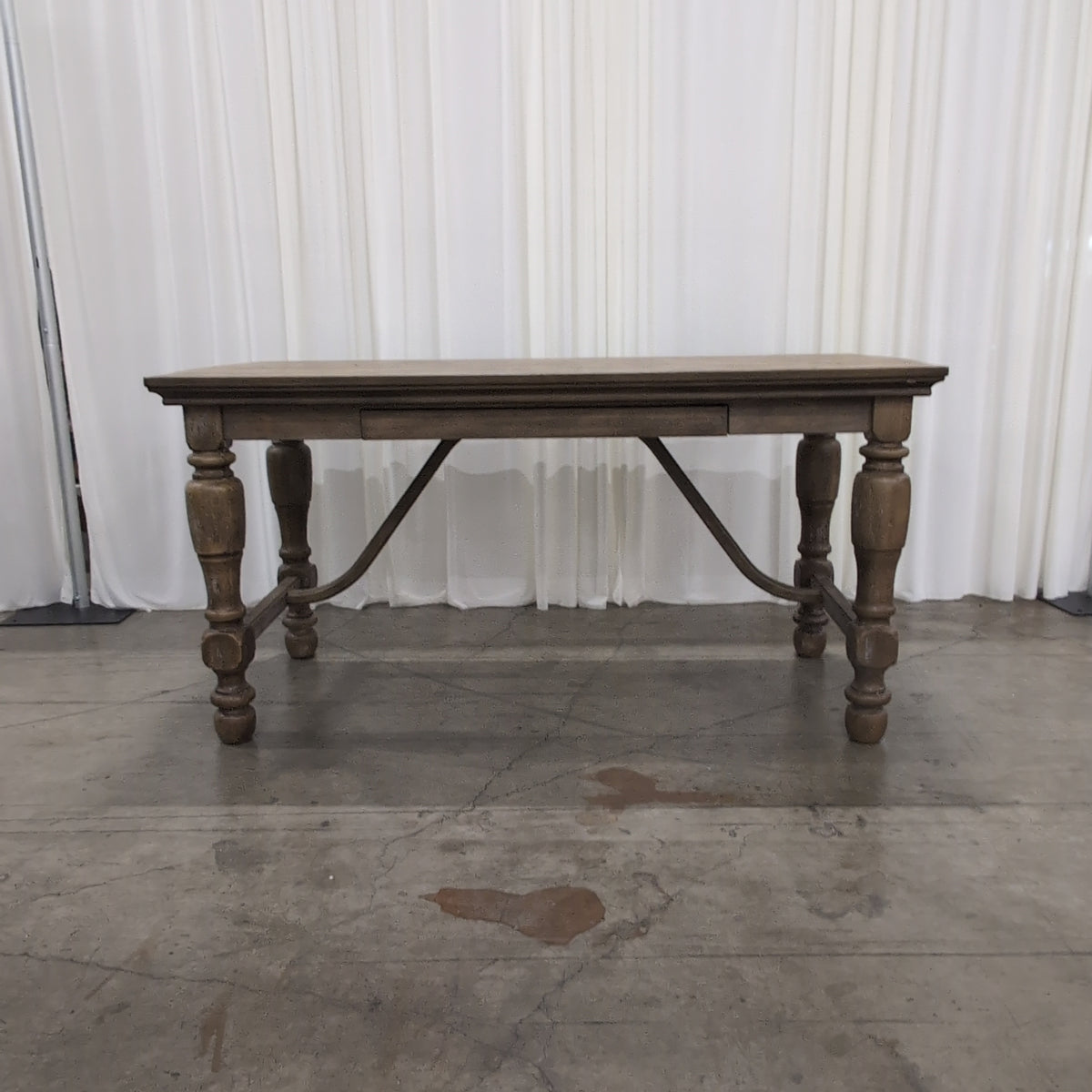 Farmhouse Style Wood Desk with Turned Legs