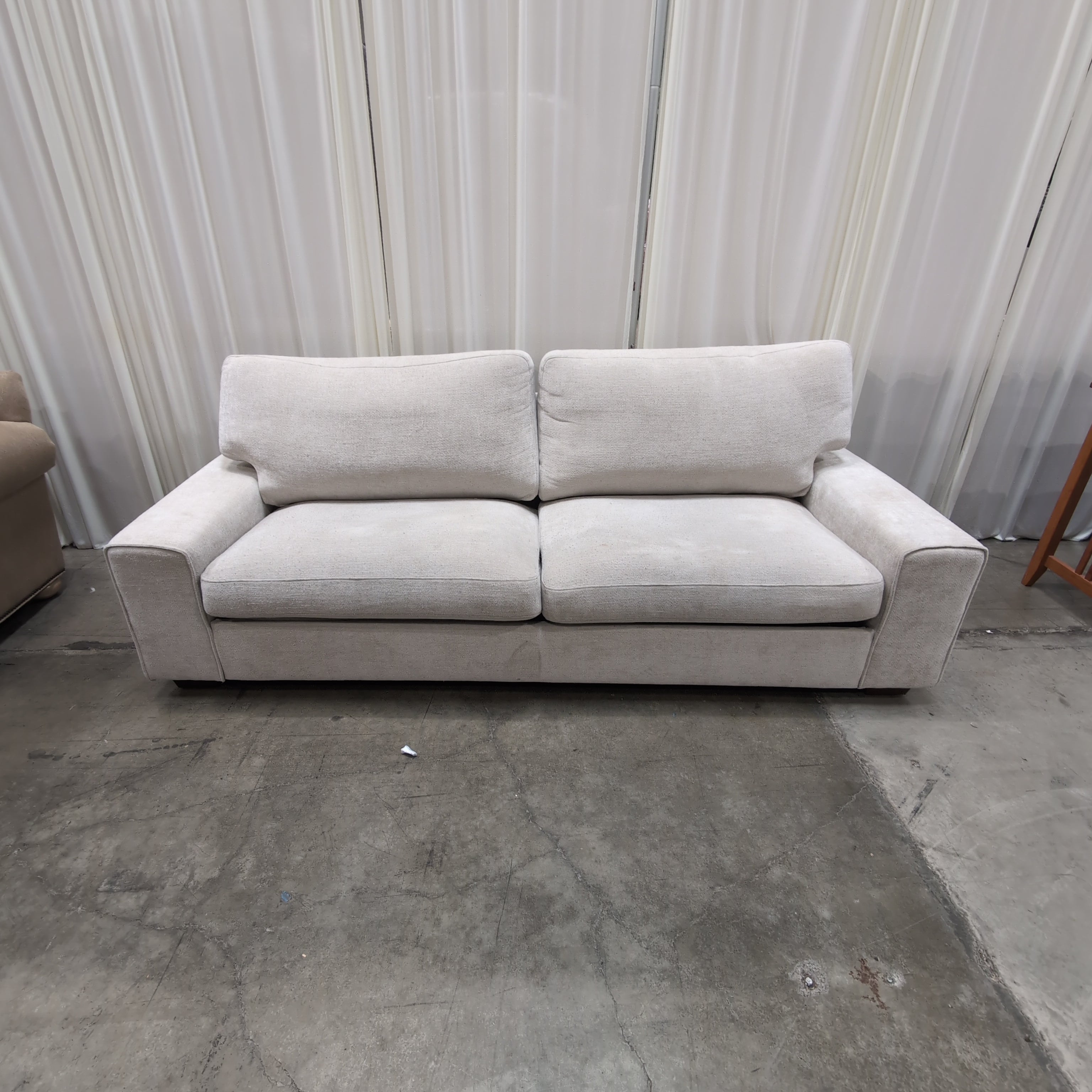Light Beige Fabric Living Room Couch