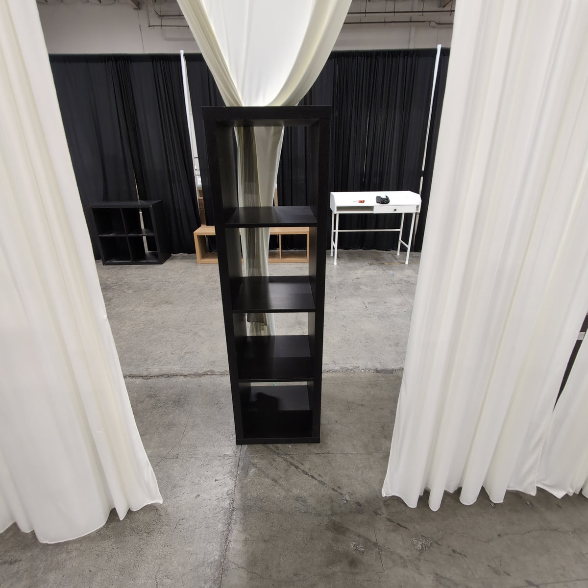 Black Four-Shelf Cube Bookcase