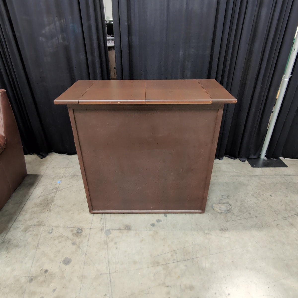 Stanley Furniture-Dark Brown Wood Kitchen Cart with Drop Leaf Top