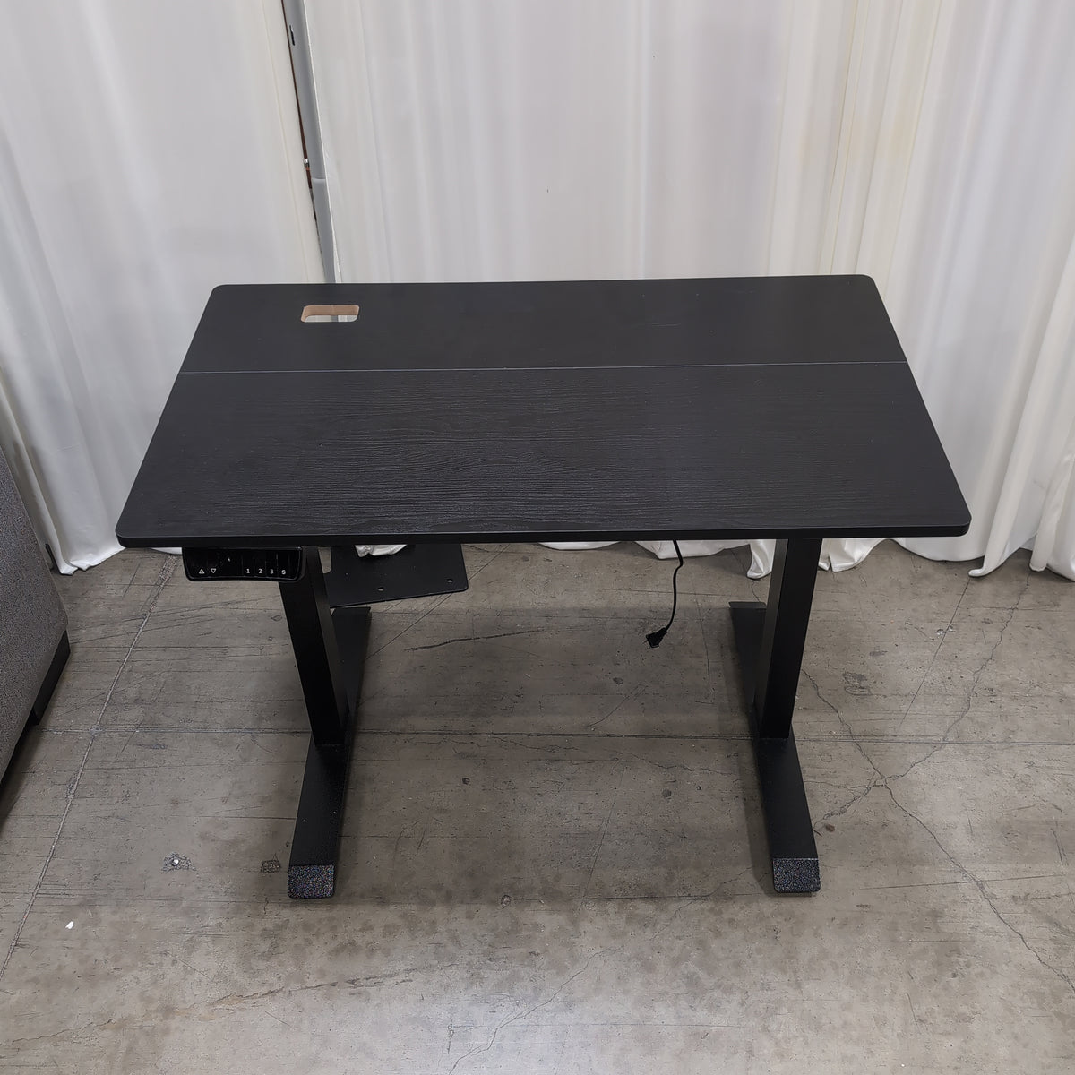 Black Adjustable Height Desk with Cable Management