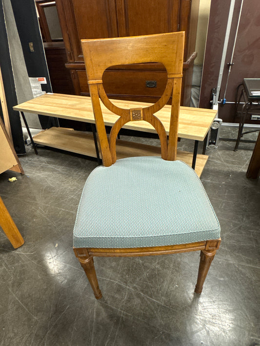 Drexel Heritage Side Chair – Carved Wood Back & Upholstered Seat