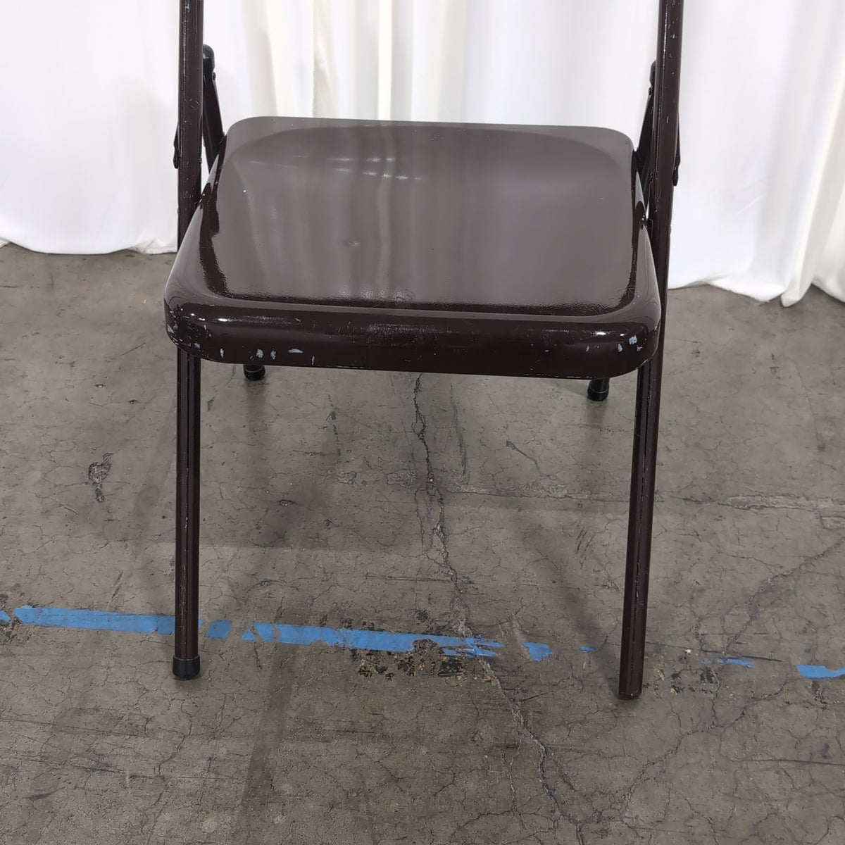 Stackable Brown Metal Folding Chairs