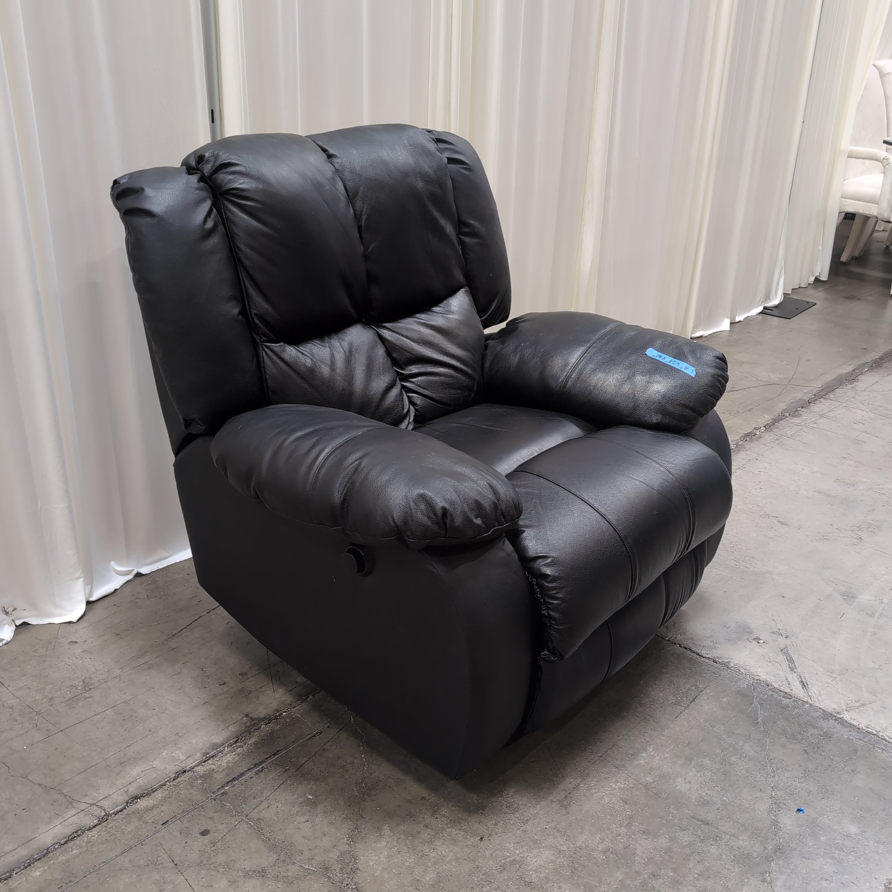 Black Padded Faux Leather Recliner