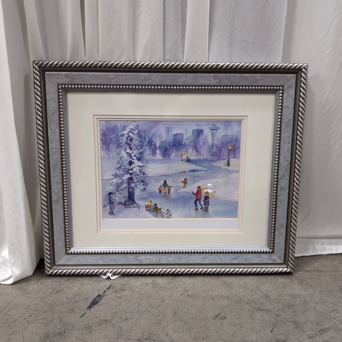 Elaine Mahler Winter Cityscape Framed Print