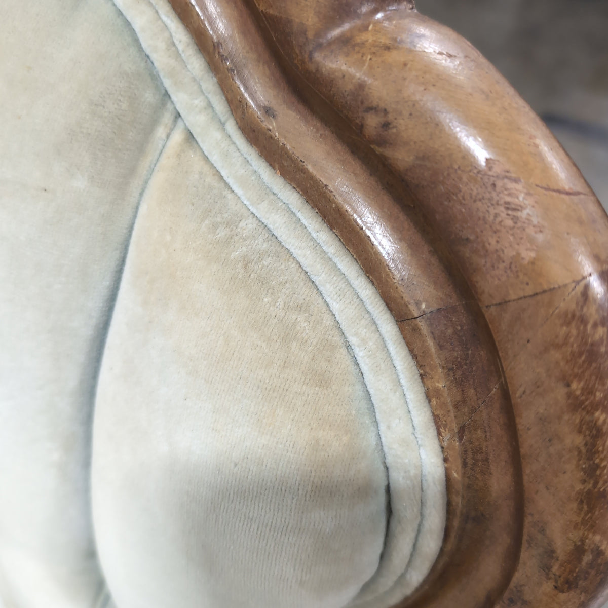 Ornate Carved Wood Accent Chair in Tufted Velvet