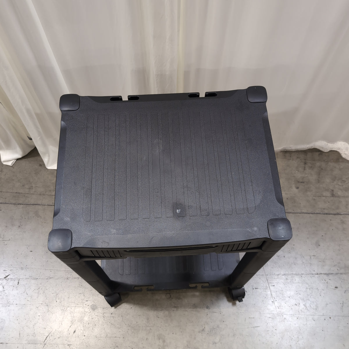 Black Three-Tier Plastic Rolling Cart