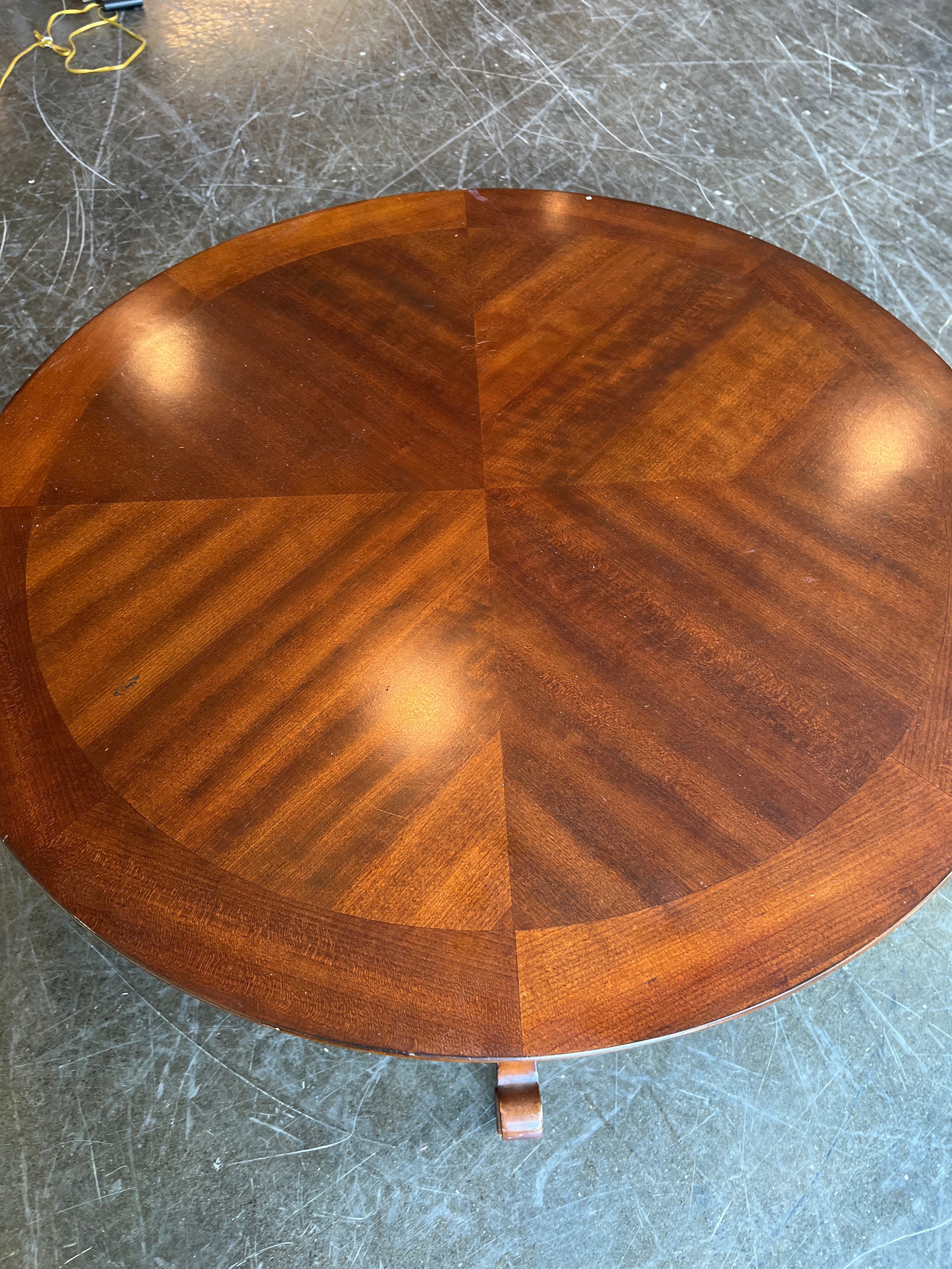 Round Hardwood Coffee Table with Under Shelf
