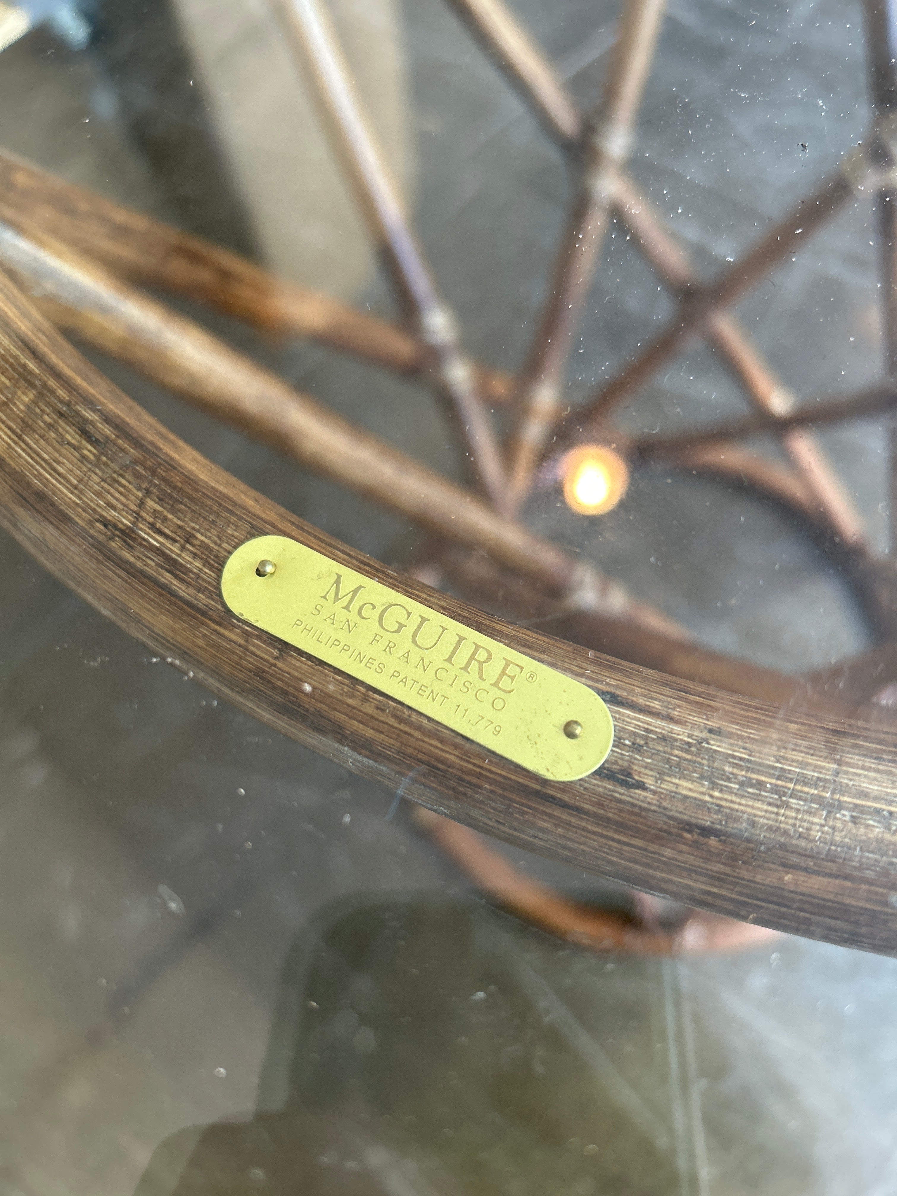 McGuire Glass Round Dining Table