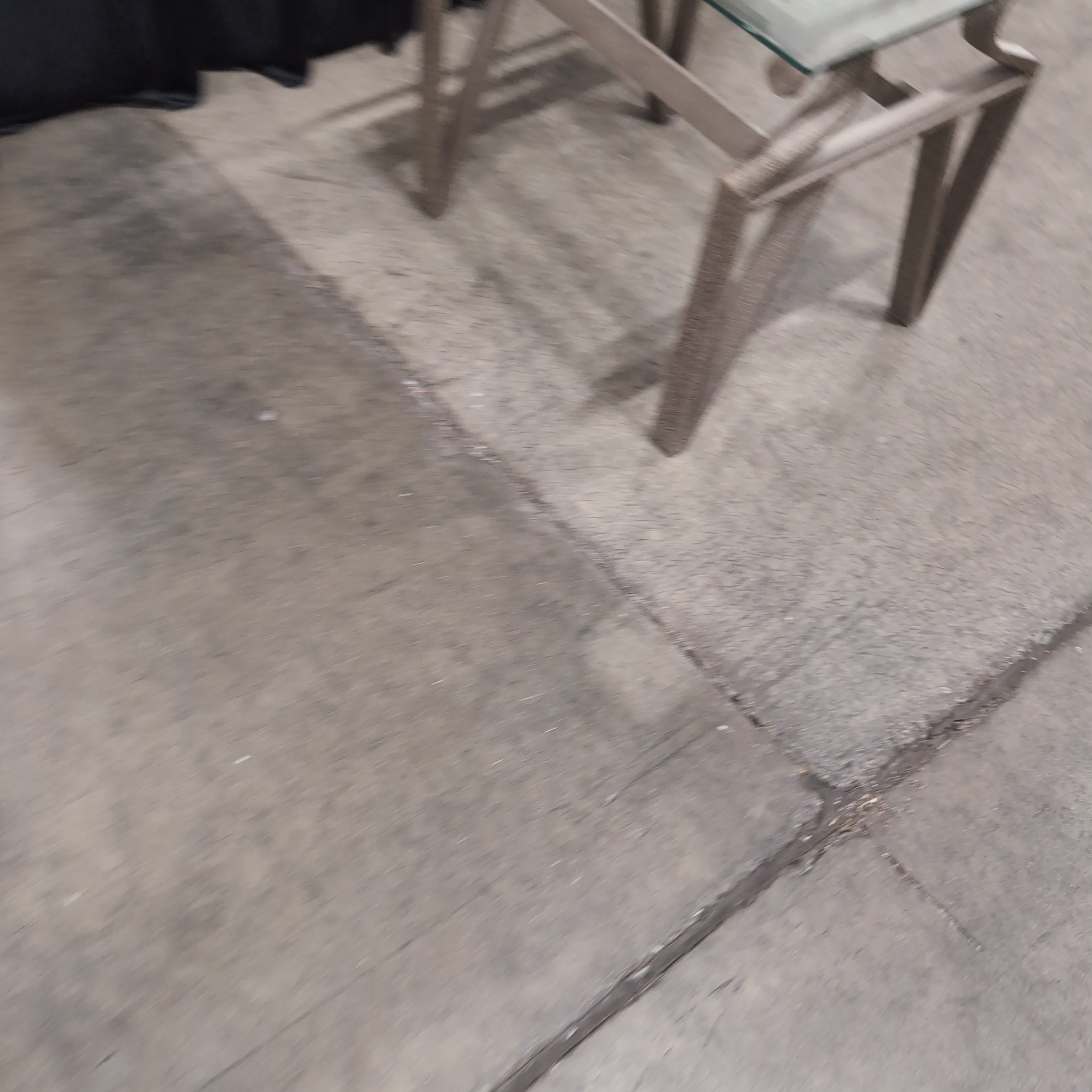 Industrial Style Metal End Table with Glass Top
