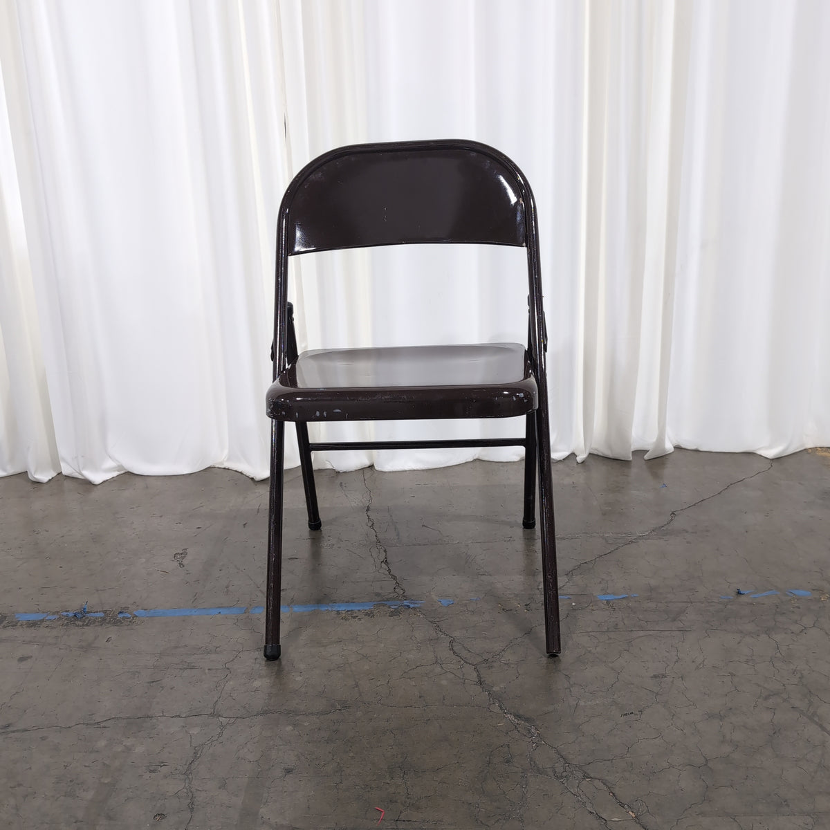 Stackable Brown Metal Folding Chairs