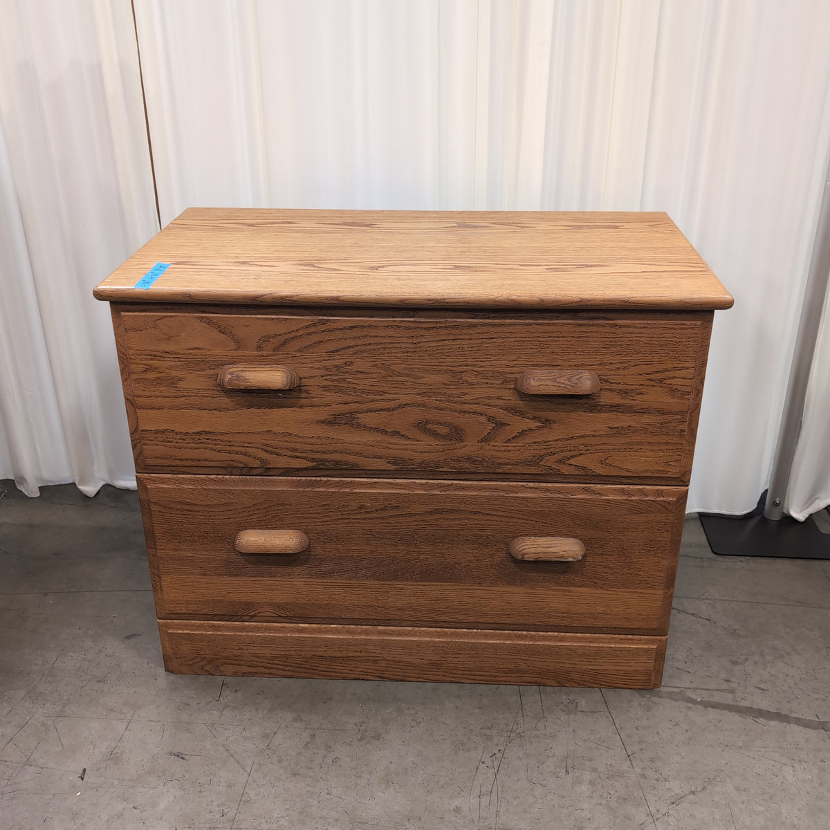 Warm Oak Finish Three-Drawer Dresser