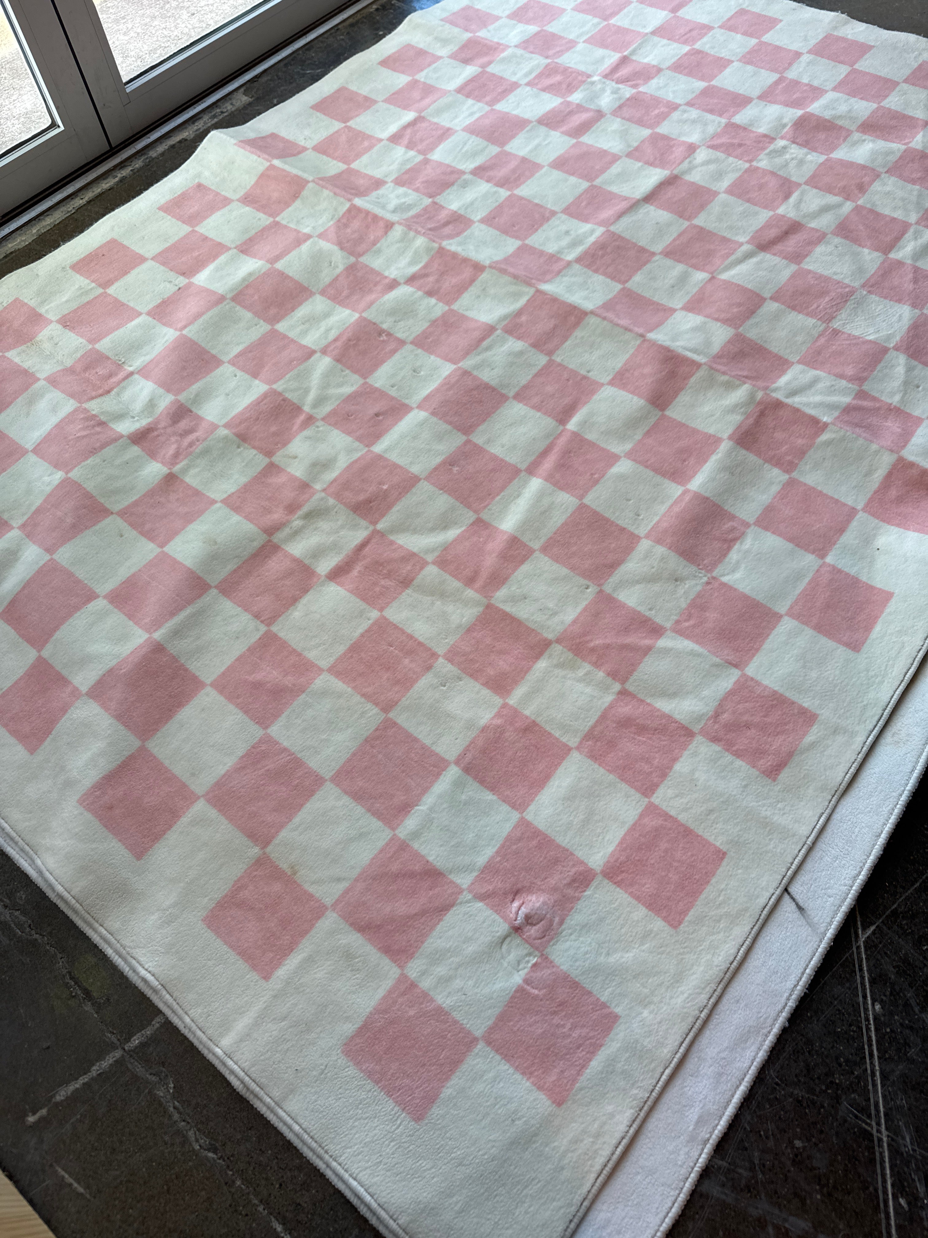 Pink Checkered Rug