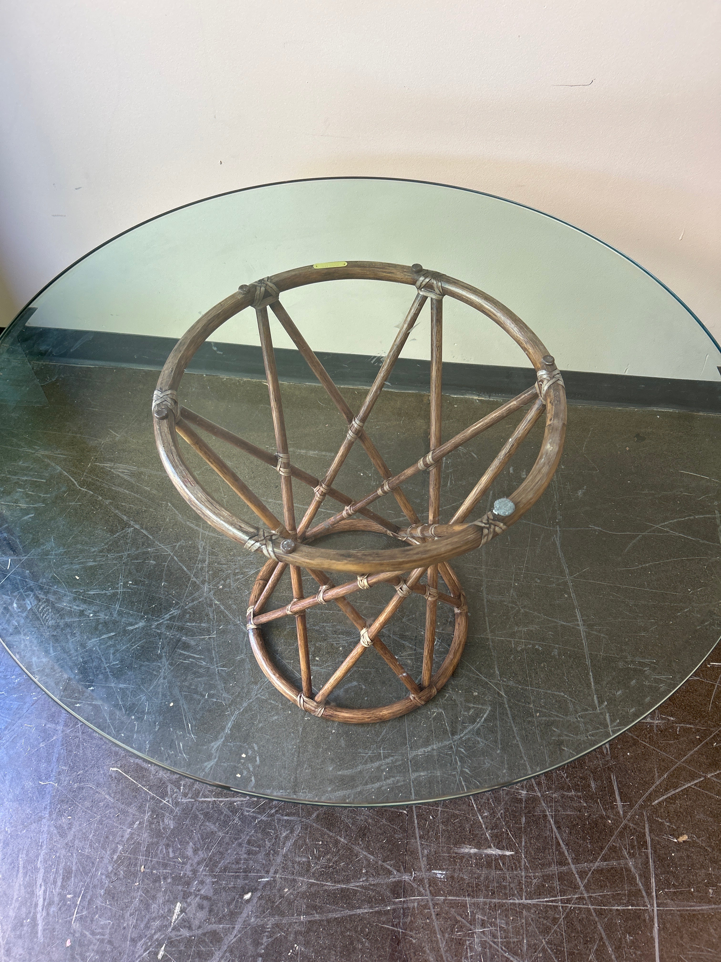 McGuire Glass Round Dining Table