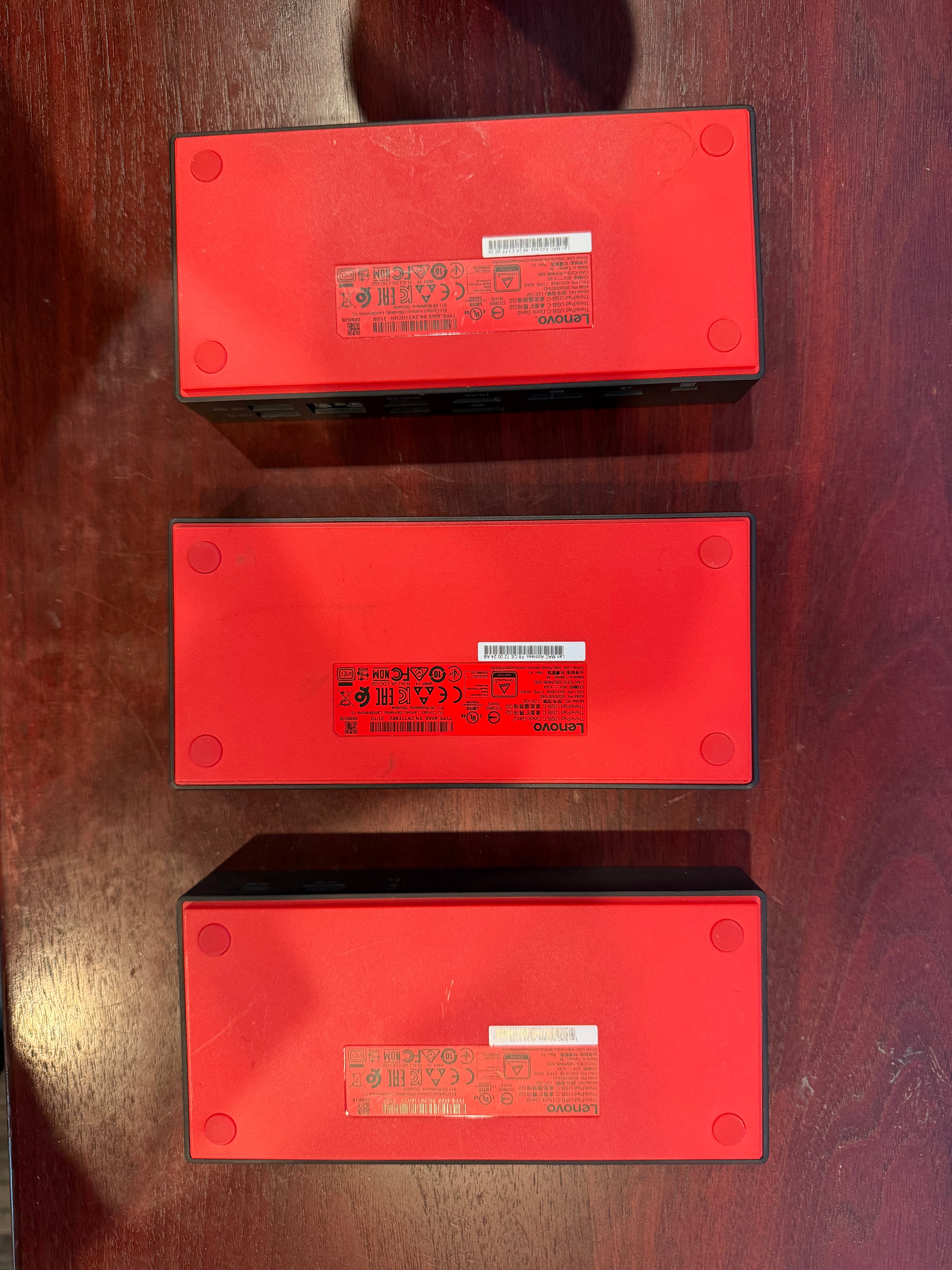 Lot of Three (3) Lenovo ThinkPads USB-C Dock Gen2 Model No. LDC-G2  Universal Docking Stations NO POWER/AC ADAPTER