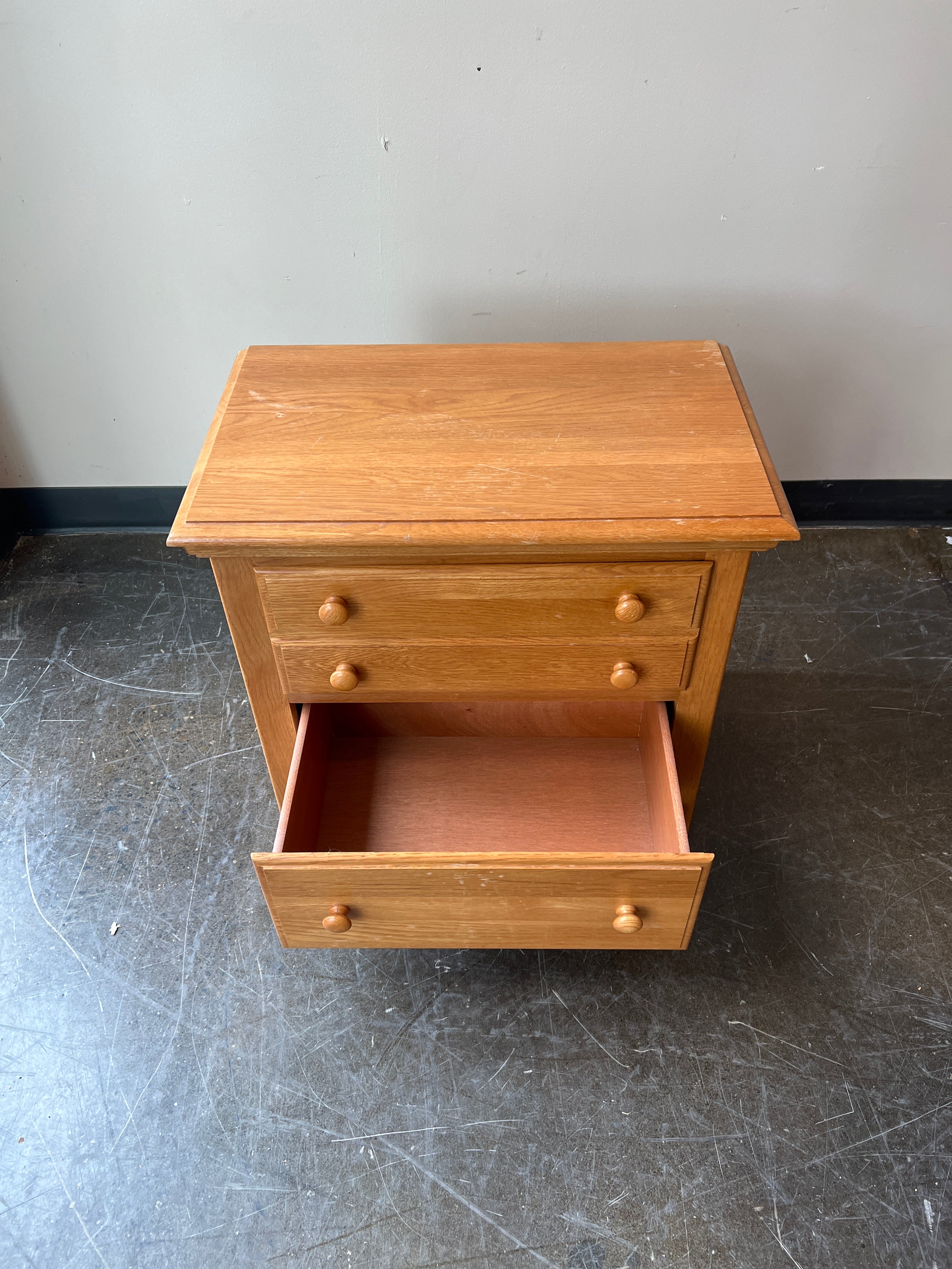 Athens Solid Oak Two Drawer Nightstand