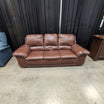 Evitat Plush Three-Seat Couch in Brown Leather