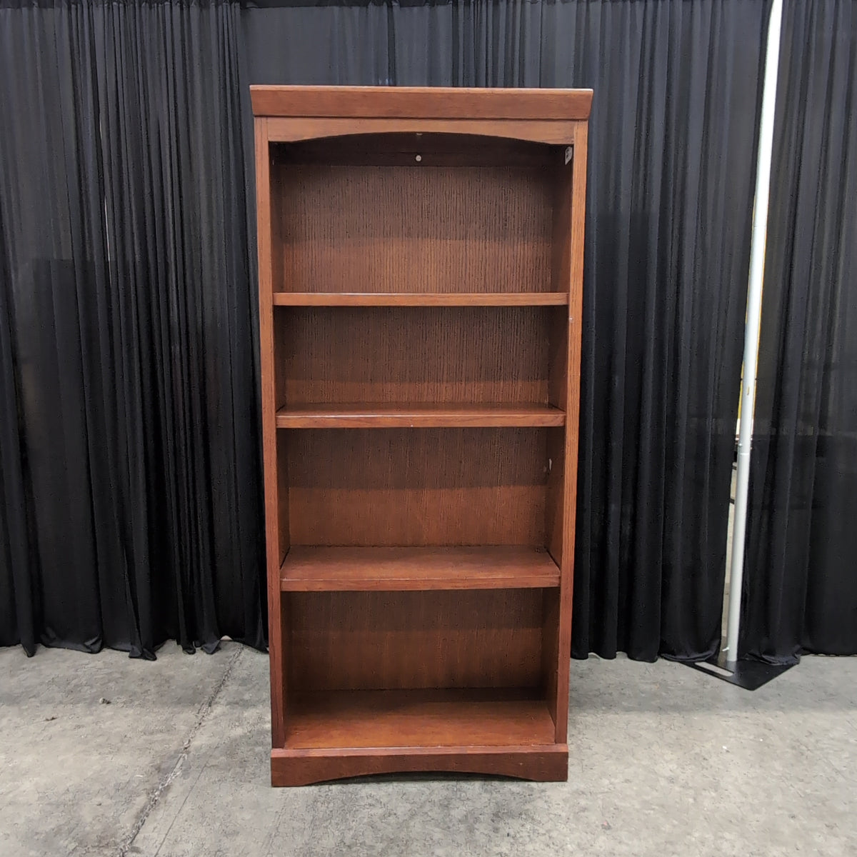 Warm Brown Wood Four-Shelf Bookcase