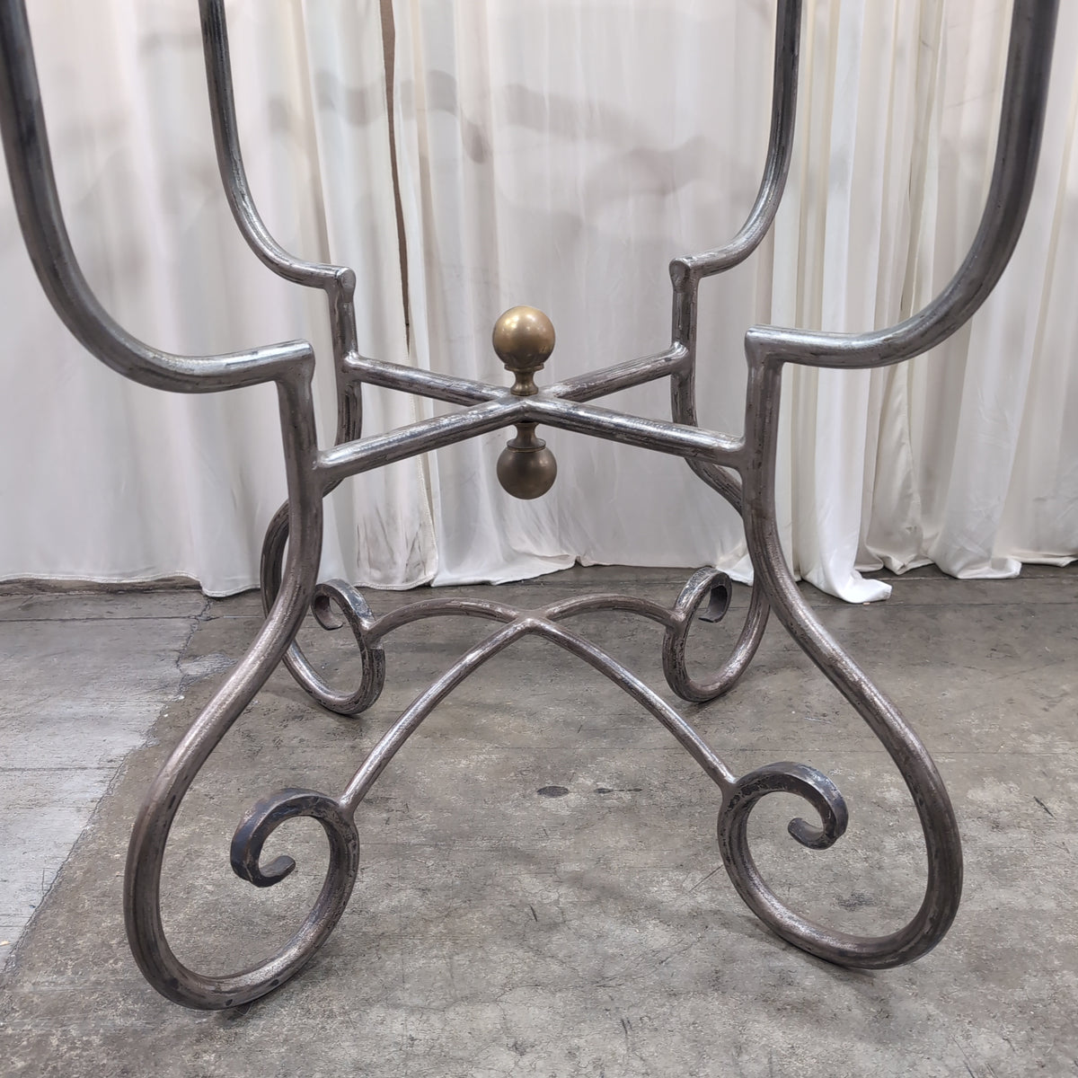 Ornate Metal Scrollwork Coffee Table Base with Scrolled Legs