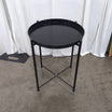 Black Metal Round Tray Top End Table