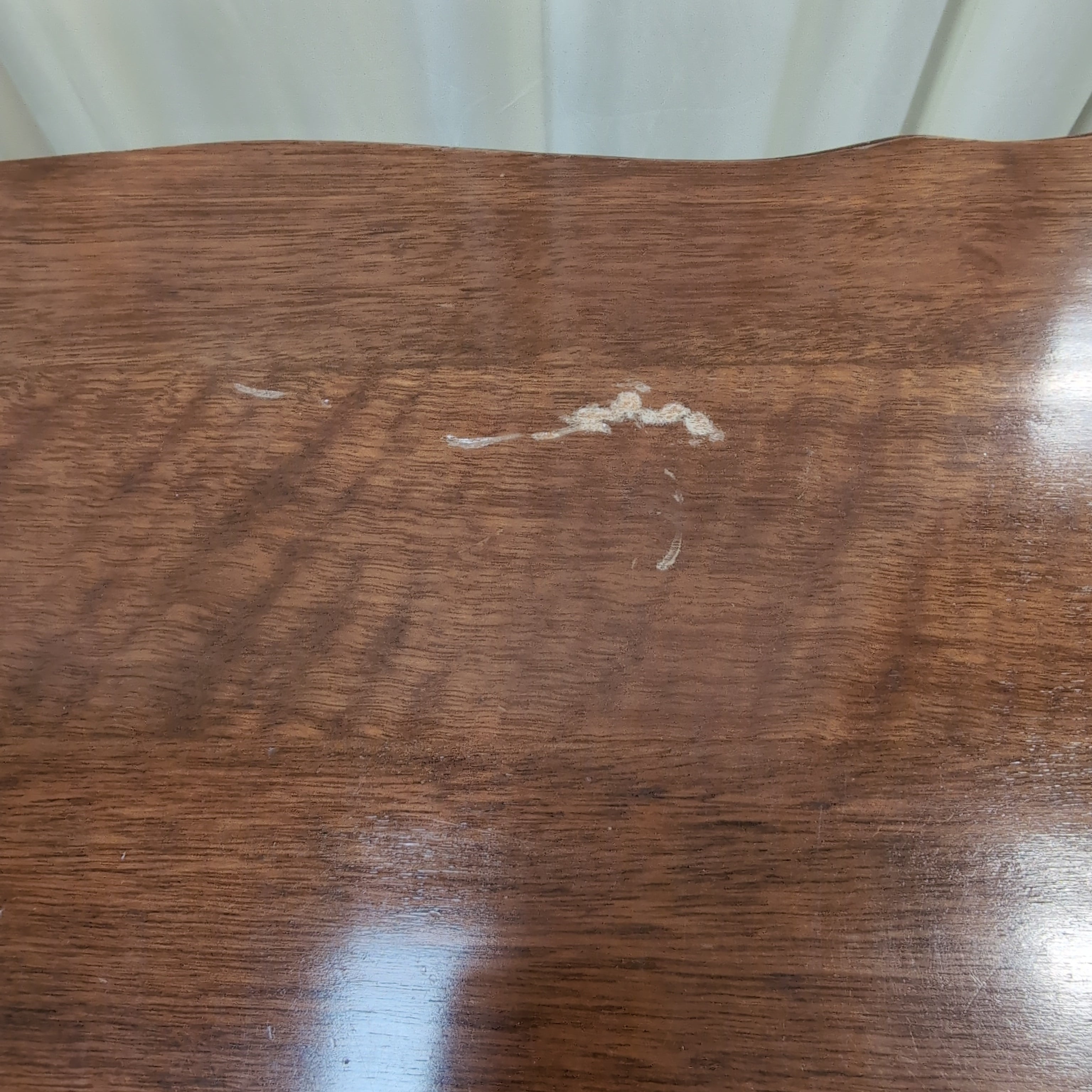 Traditional Brown Wood End Table with Shaped Top