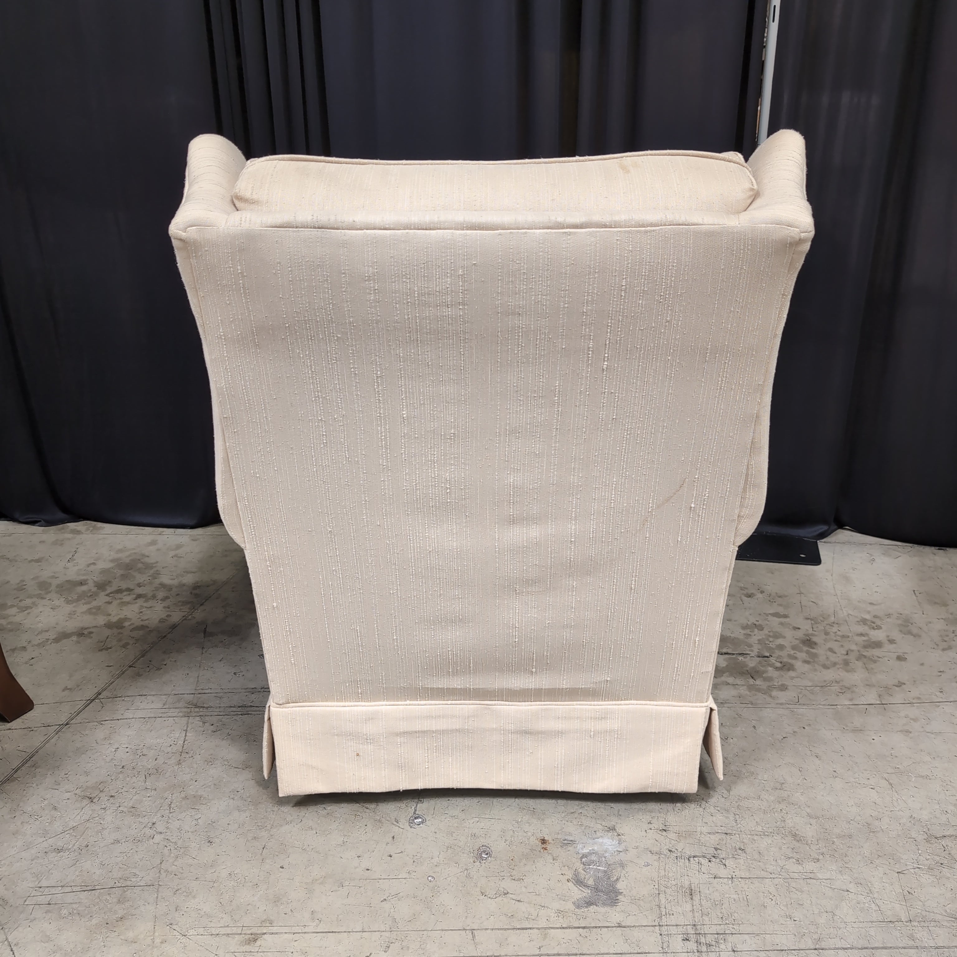 Traditional Beige Upholstered Wingback Chair with Button Tufting