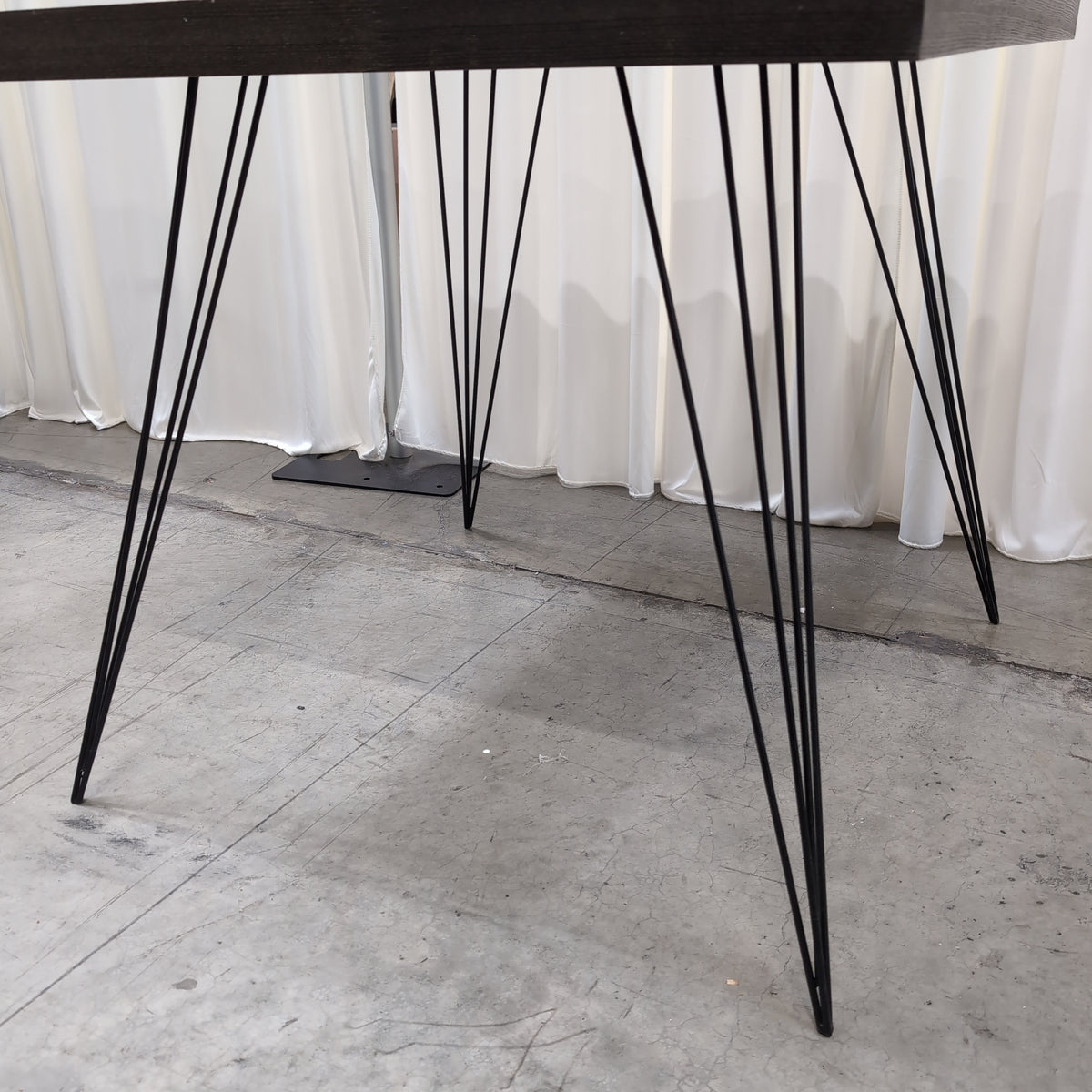 Dark Wood Square Dining Table with Hairpin Legs