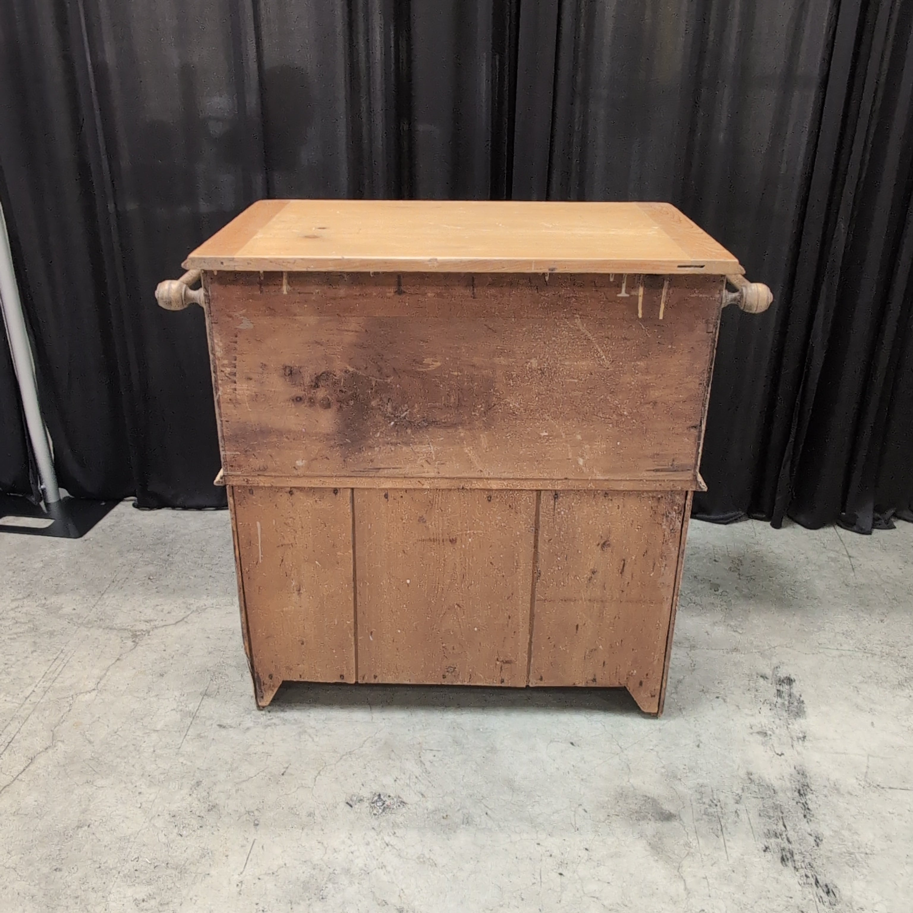 Pine lift-top washstand and dry sink cabinet