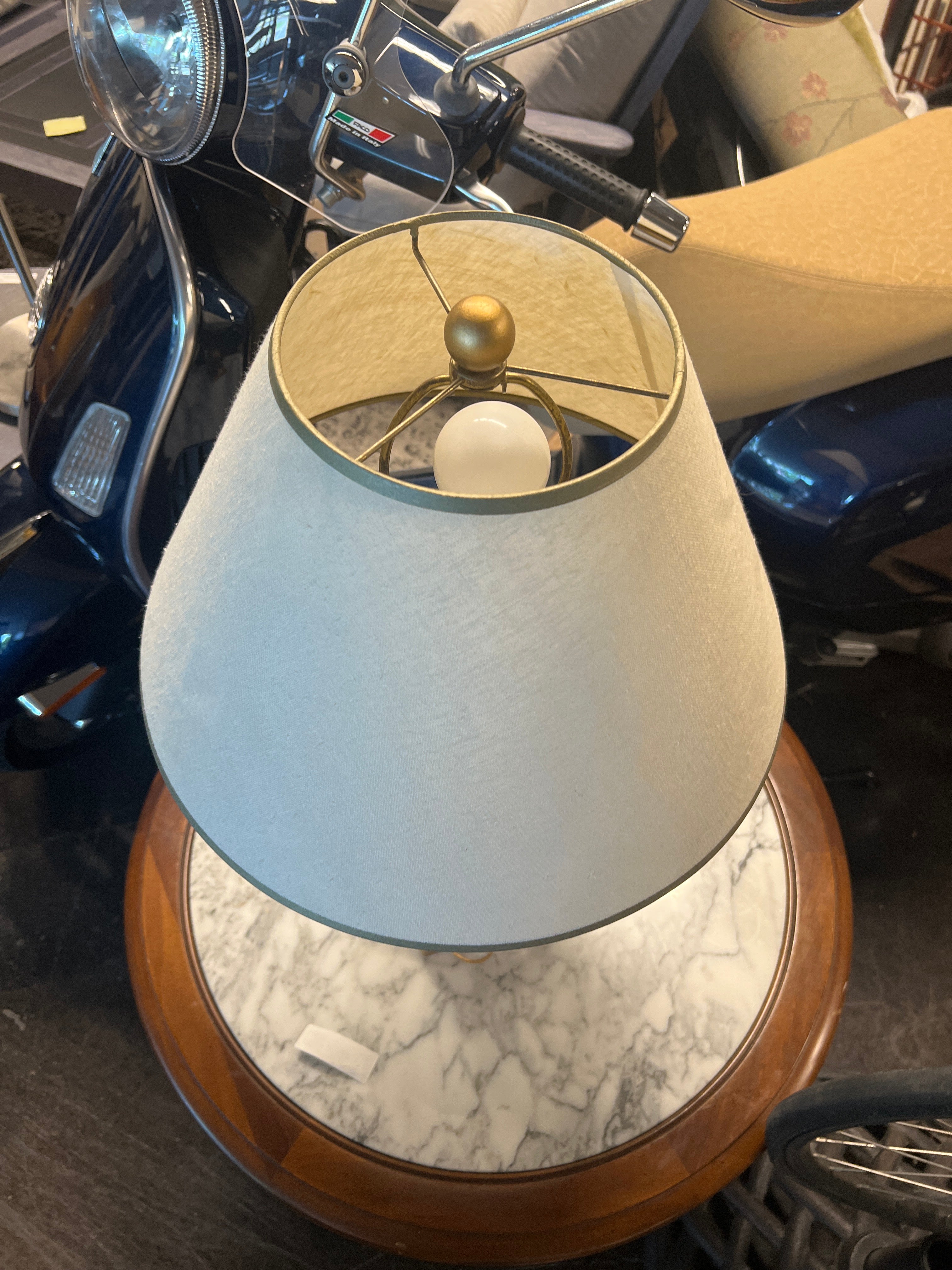 Gold Lamp with White Shade