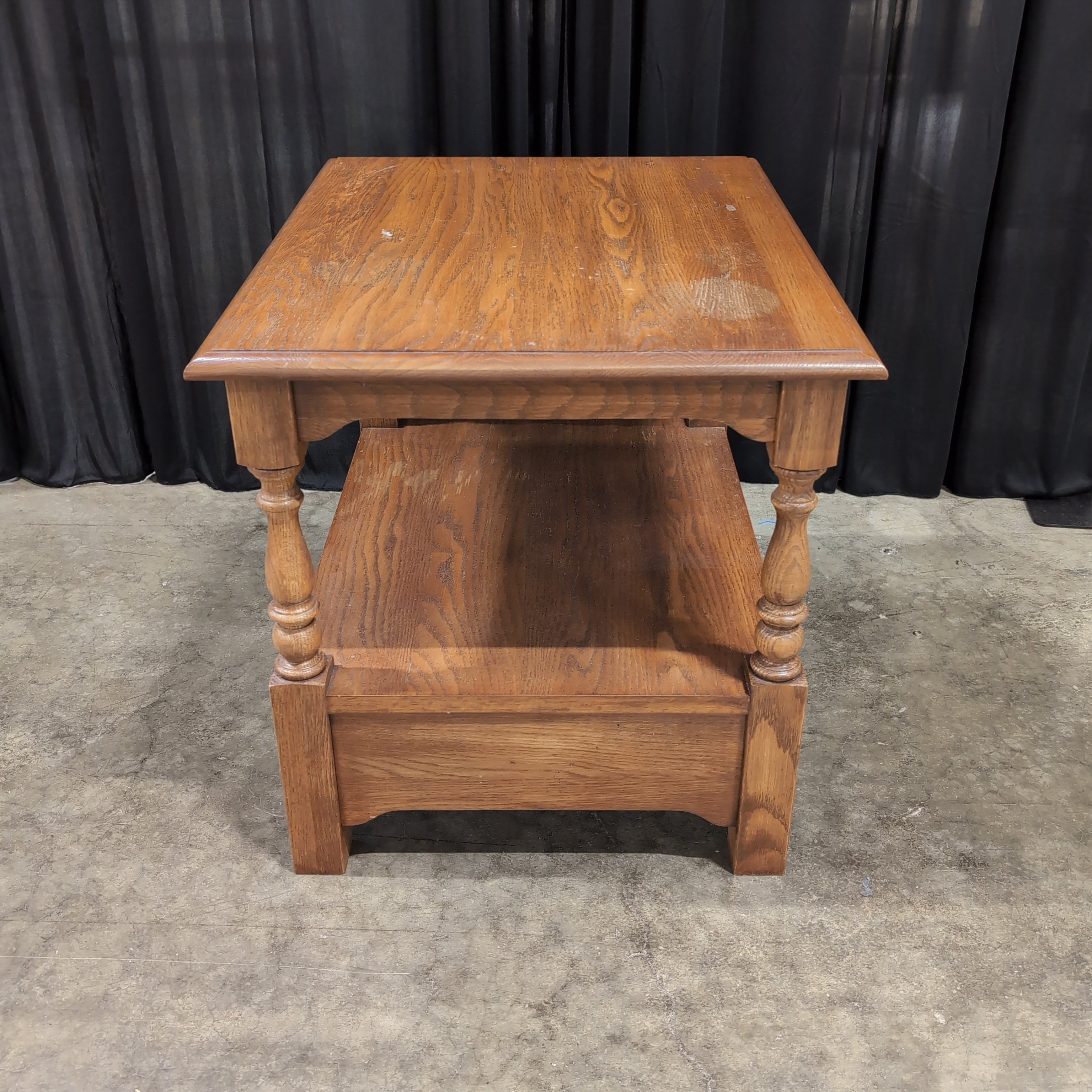 Traditional Brown Wood End Table with Drawer