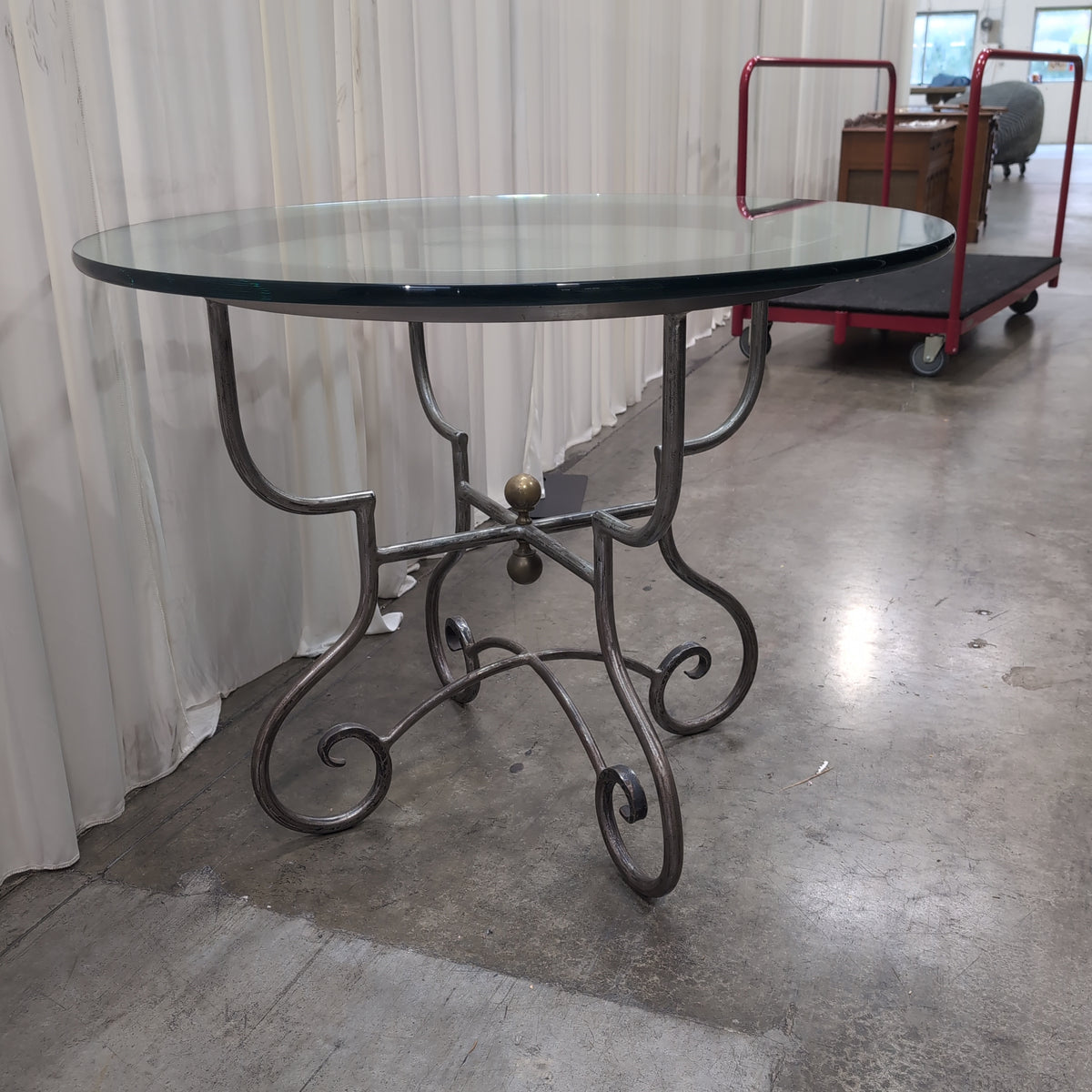 Ornate Metal Scrollwork Coffee Table Base with Scrolled Legs