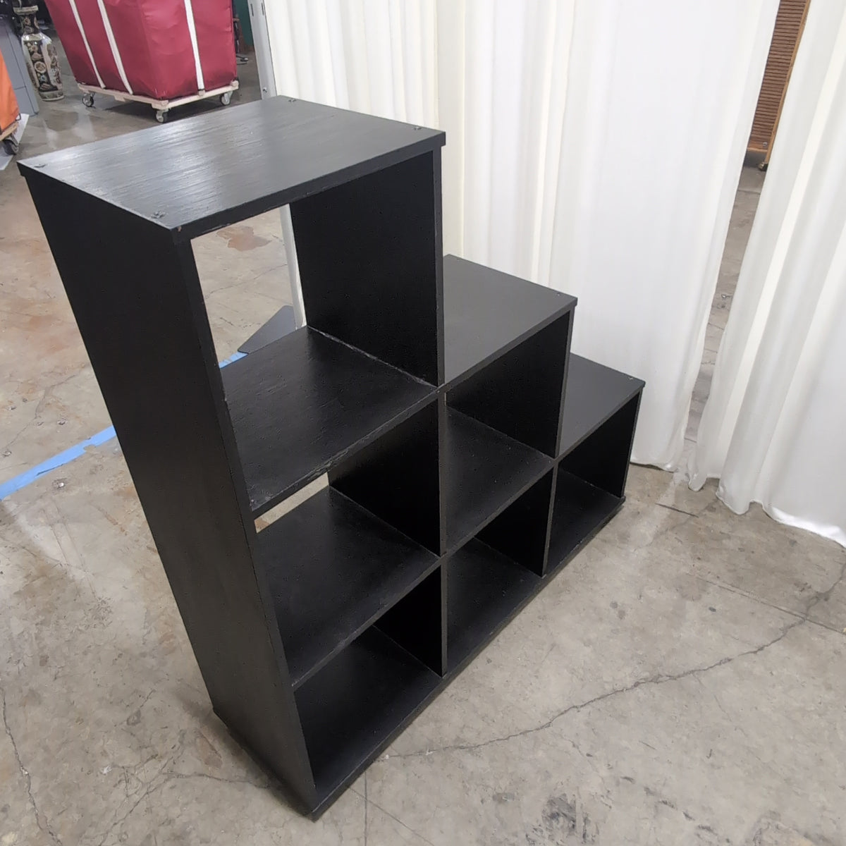 Modular Black Wood Cube Storage Bookcase