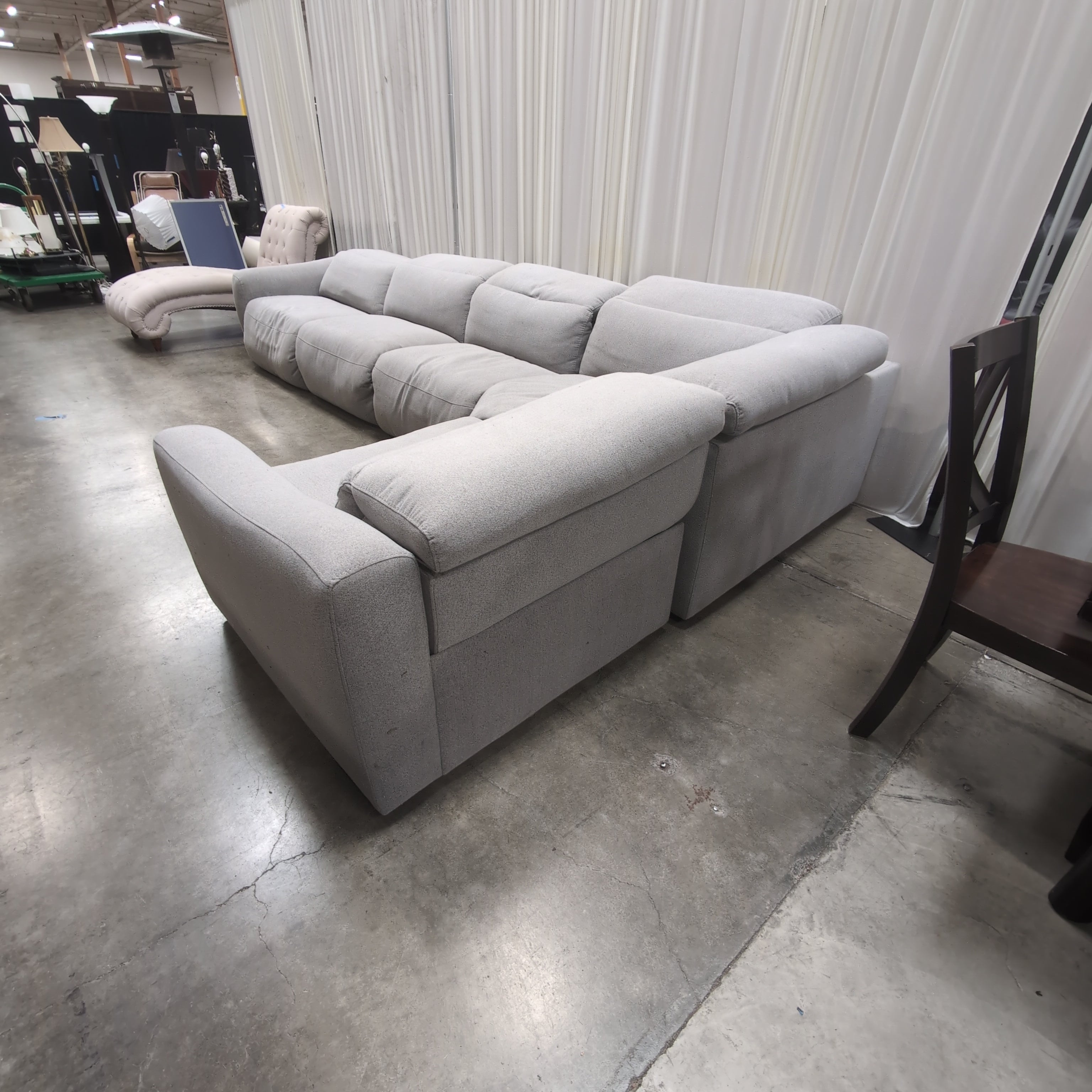 Light Gray Modular Fabric Sectional Couch