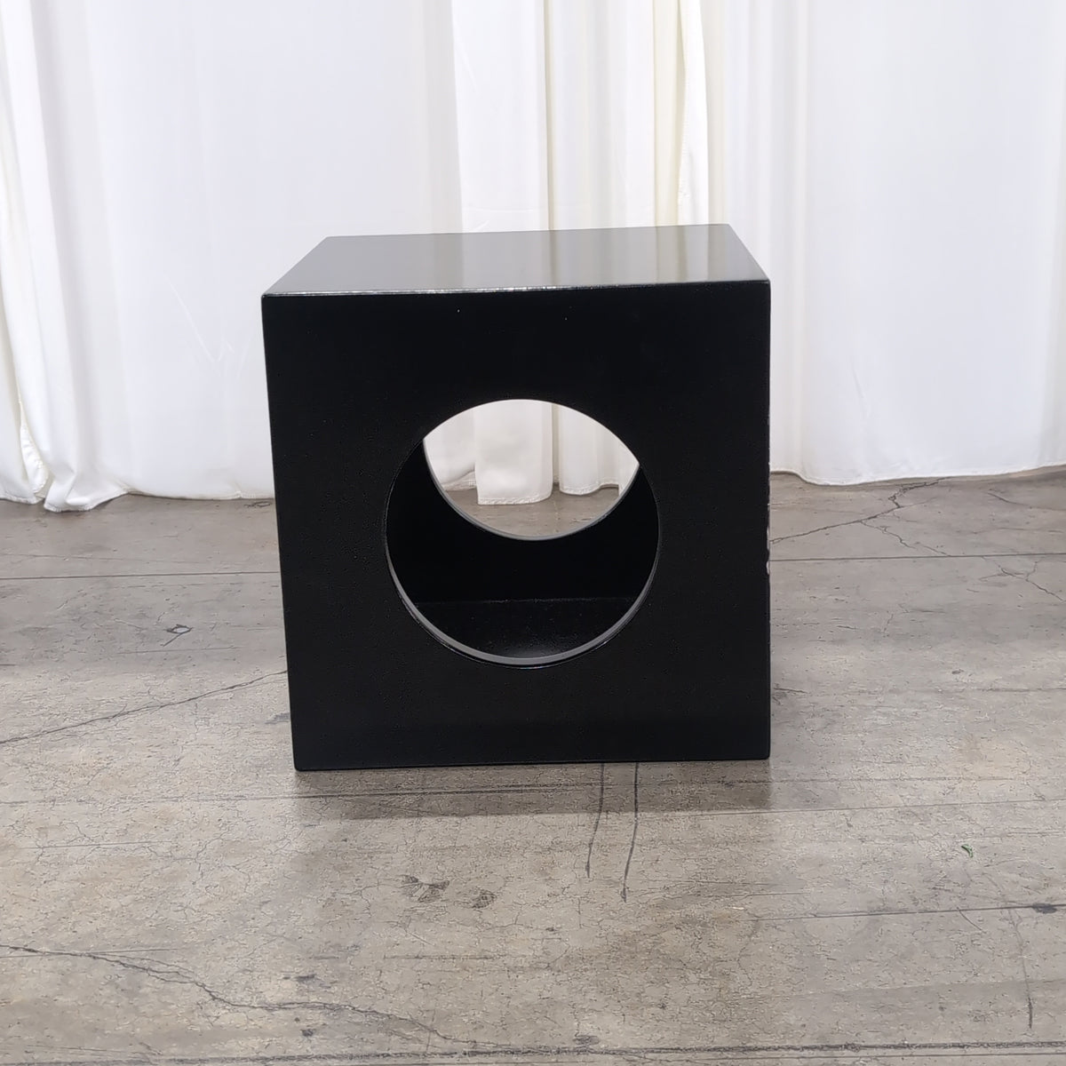 Matte Black Square Speaker Grille with Circular Cutout